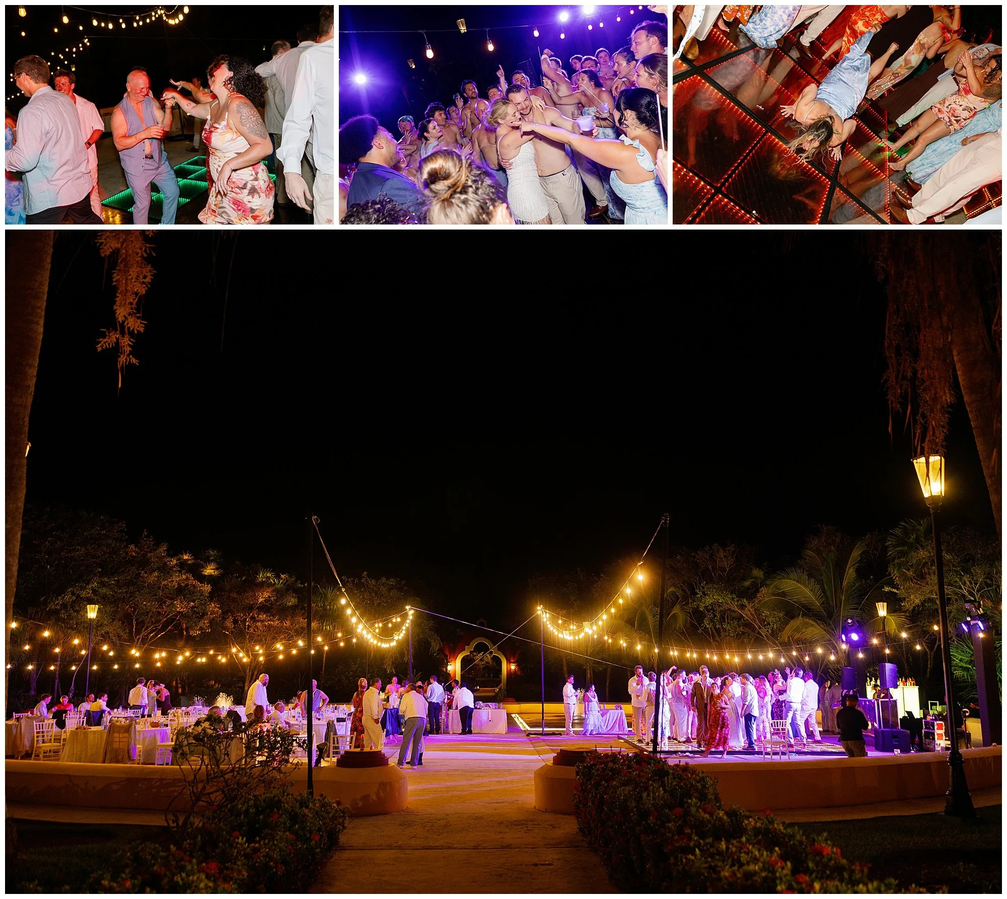  people dancing at reception at valentin imperial resort in riviera maya 
