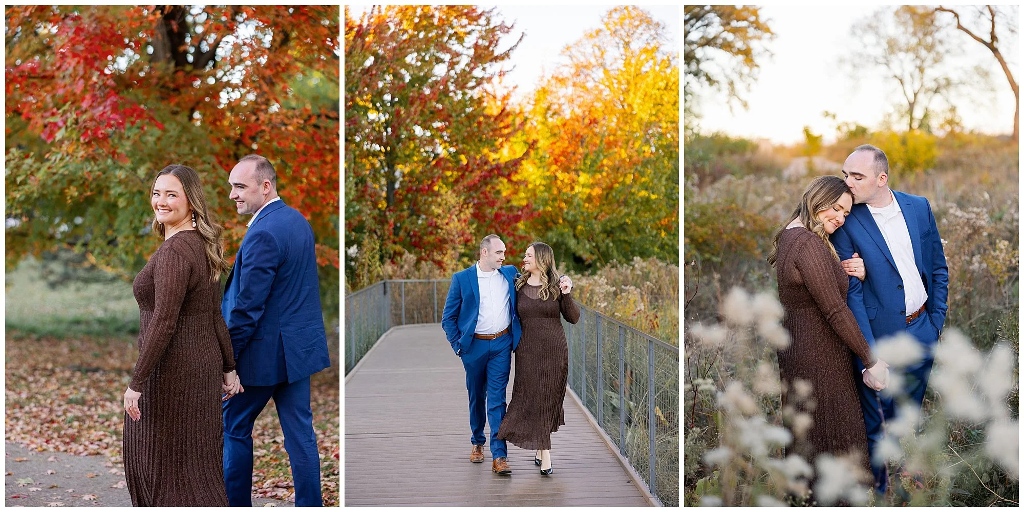  couple walking at nature boardwalk in lincoln park zoo 