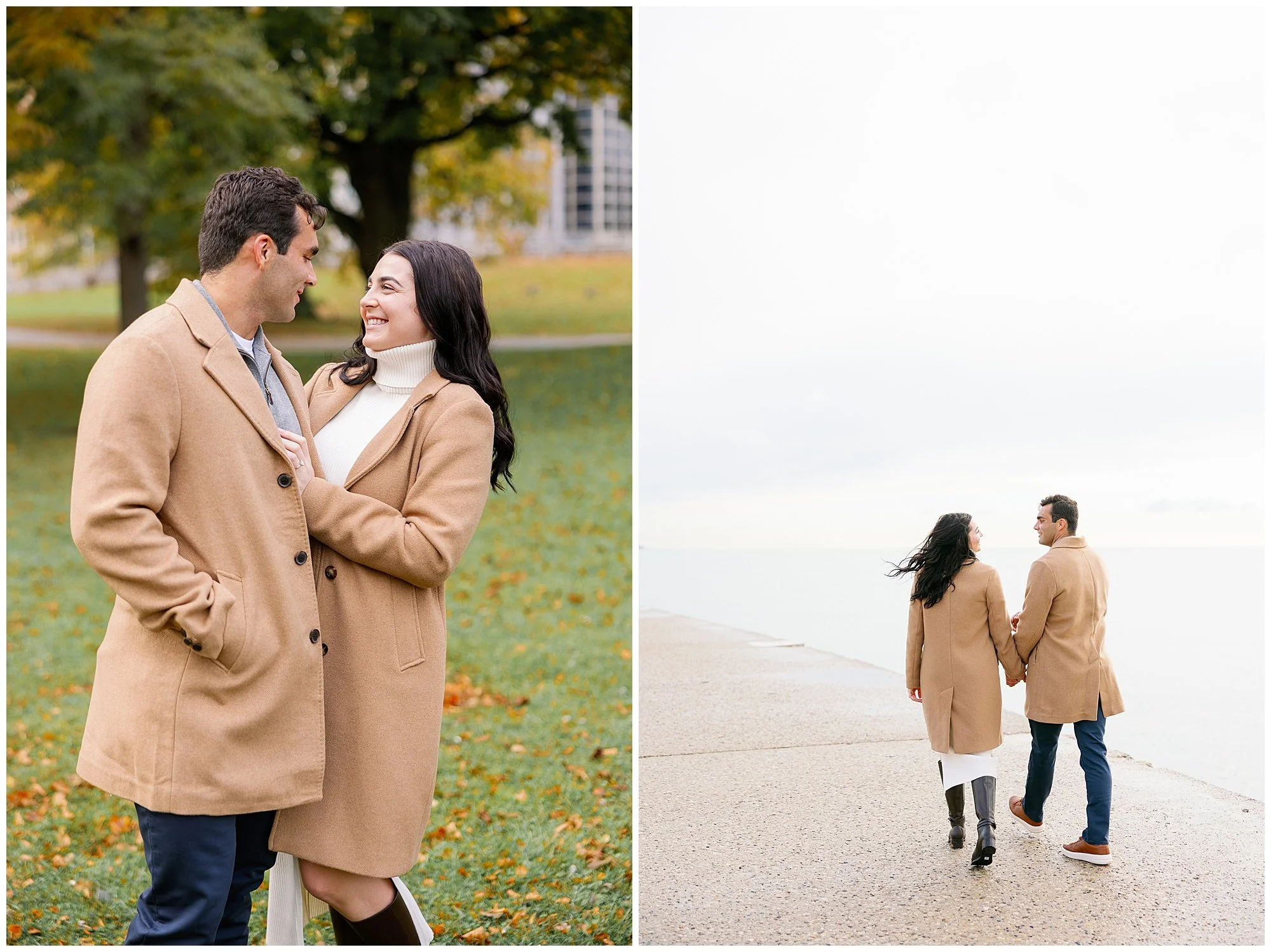  couple in winter at north avenue beach 