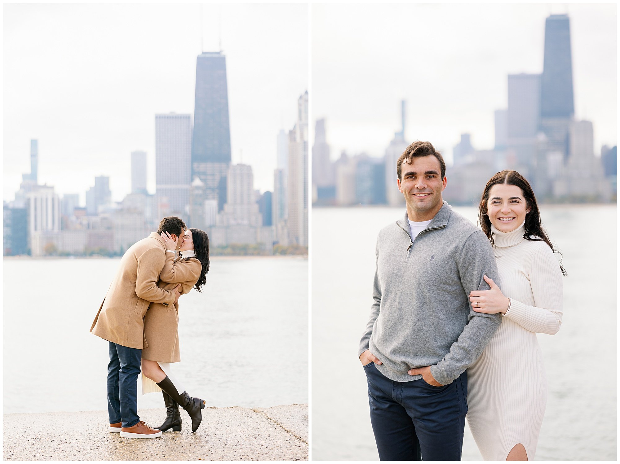  couple downtown chicago at north avenue beach 