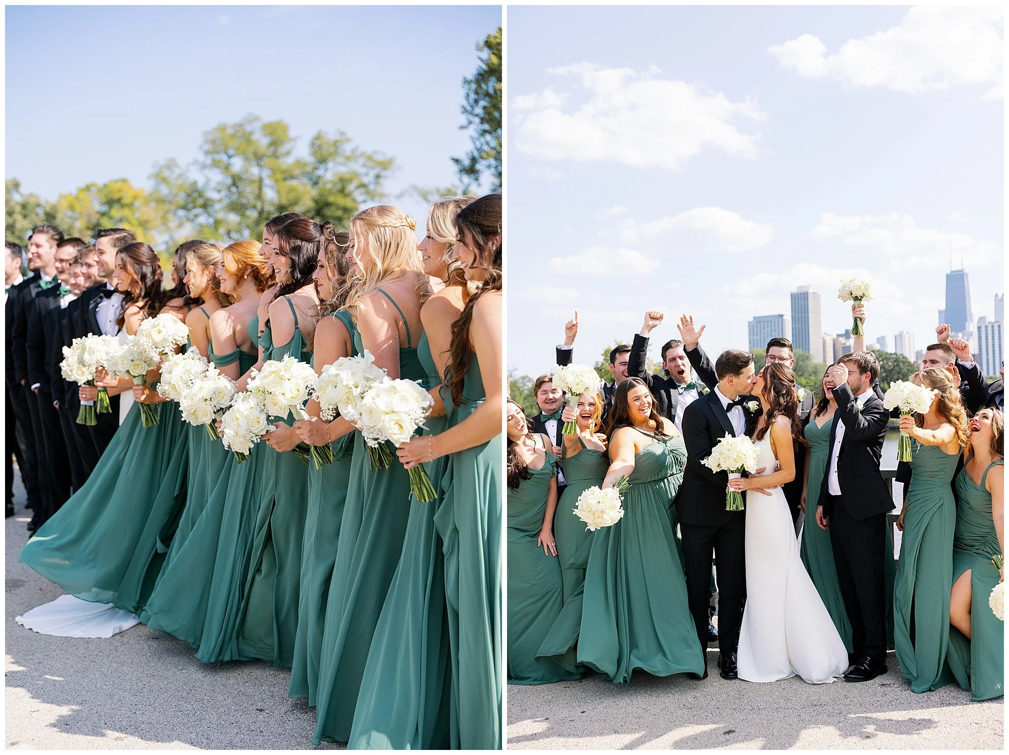  bridal party photos at lincoln park zoo south pond 