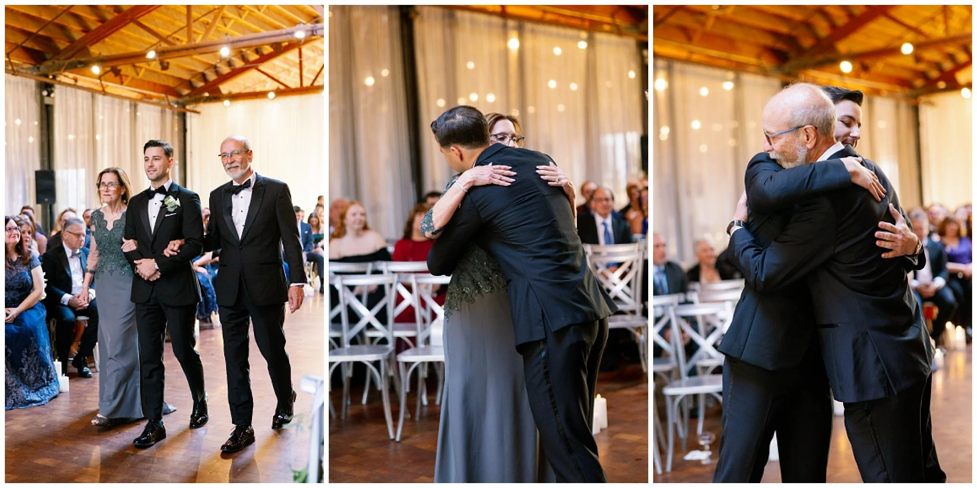  groom walking down aisle for rockwell on the river wedding 