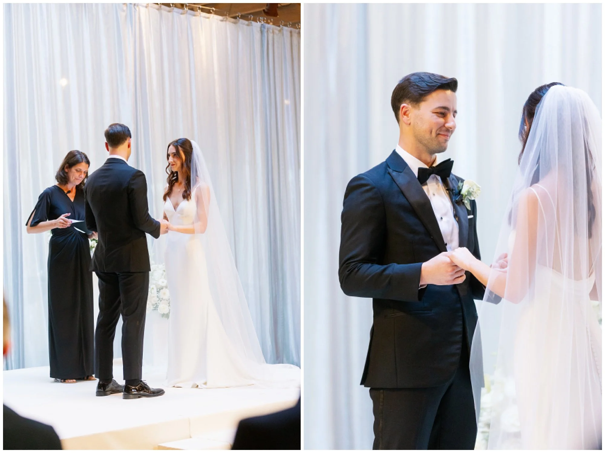  bride and groom exchanging vows at rockwell on the river wedding 