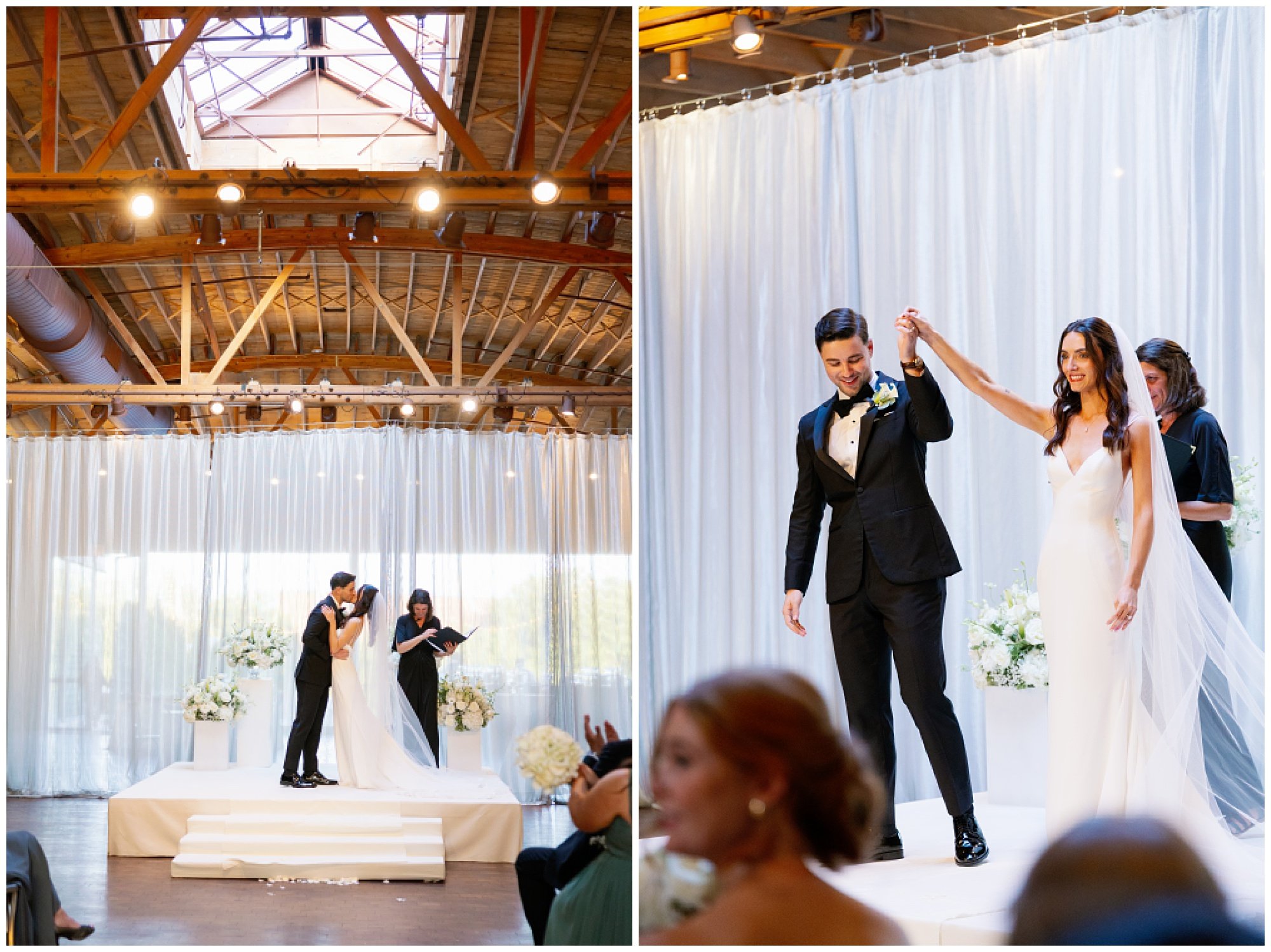  bride and groom at their ceremony at rockwell on the river wedding 