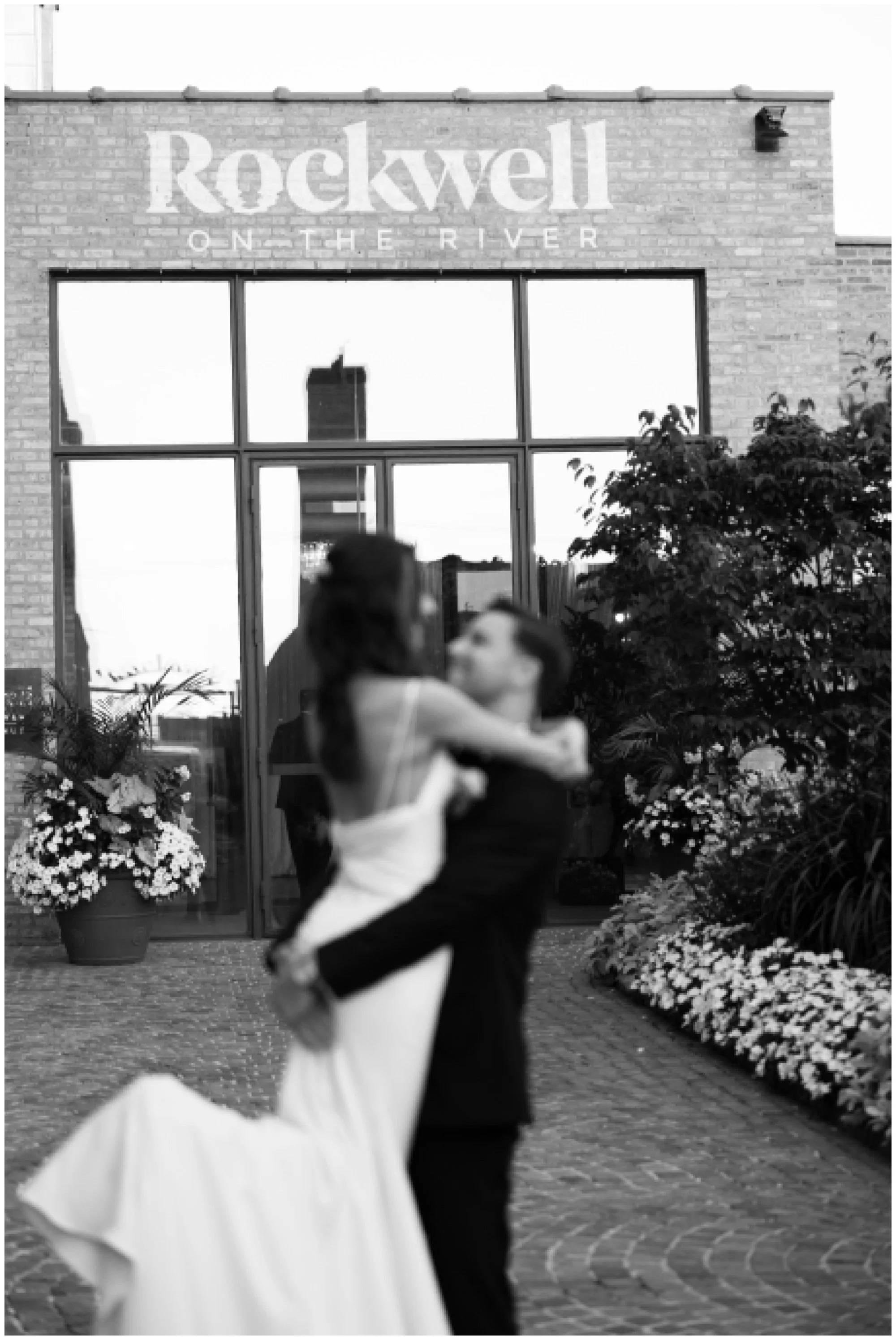  bride and groom portrait at rockwell on the river wedding 