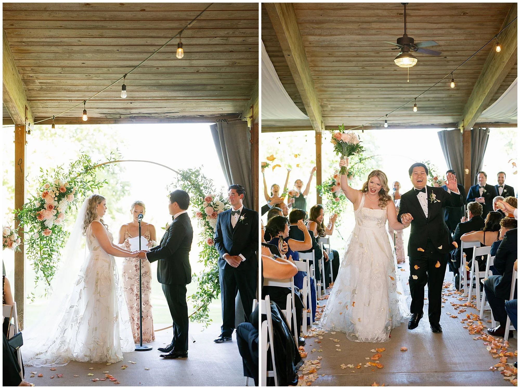  bride and groom walking down aisle at grand geneva resort lake geneva wedding 