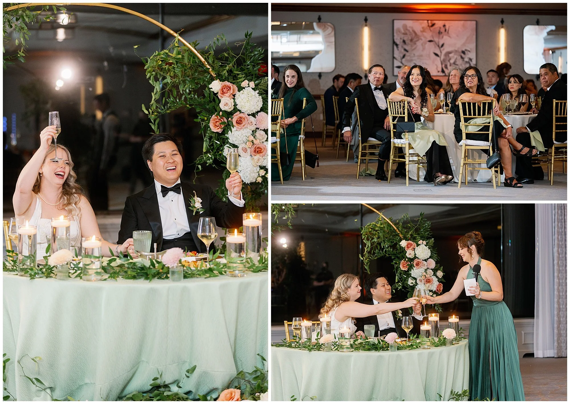  bride and groom during toasts at grand geneva resort lake geneva wedding 