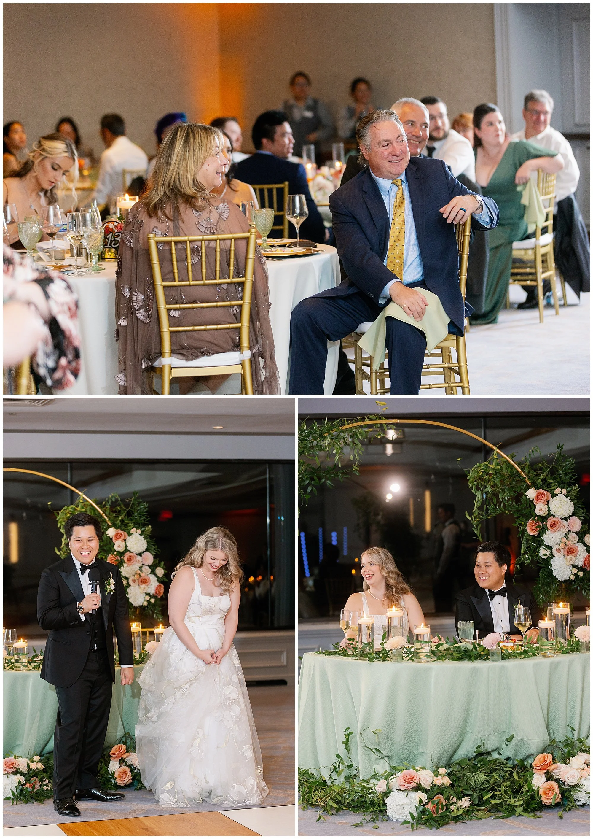  bride and groom during toasts at grand geneva resort lake geneva wedding 