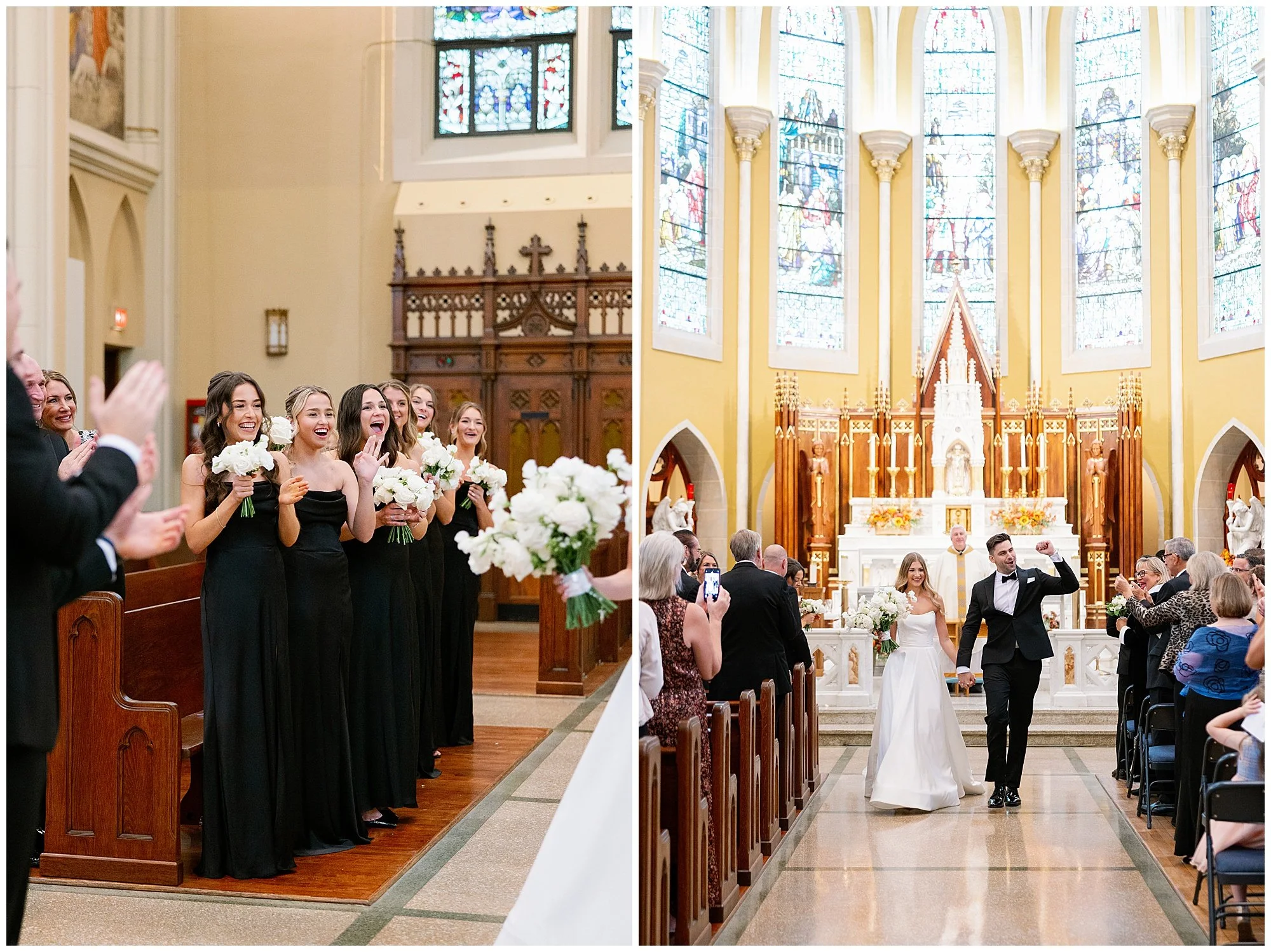  bride and groom walking down the aisle for  Mesón Sabika wedding  