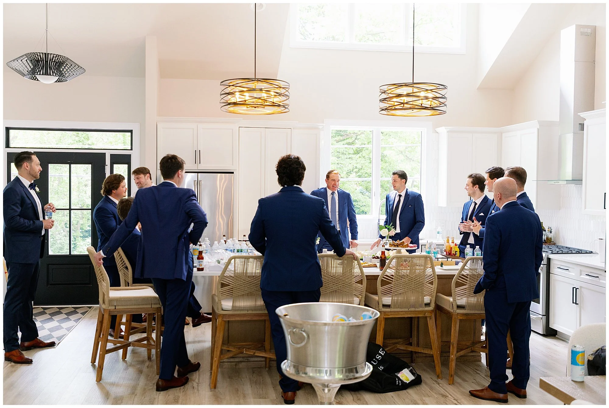  allure on the lake groomsmen hanging out 