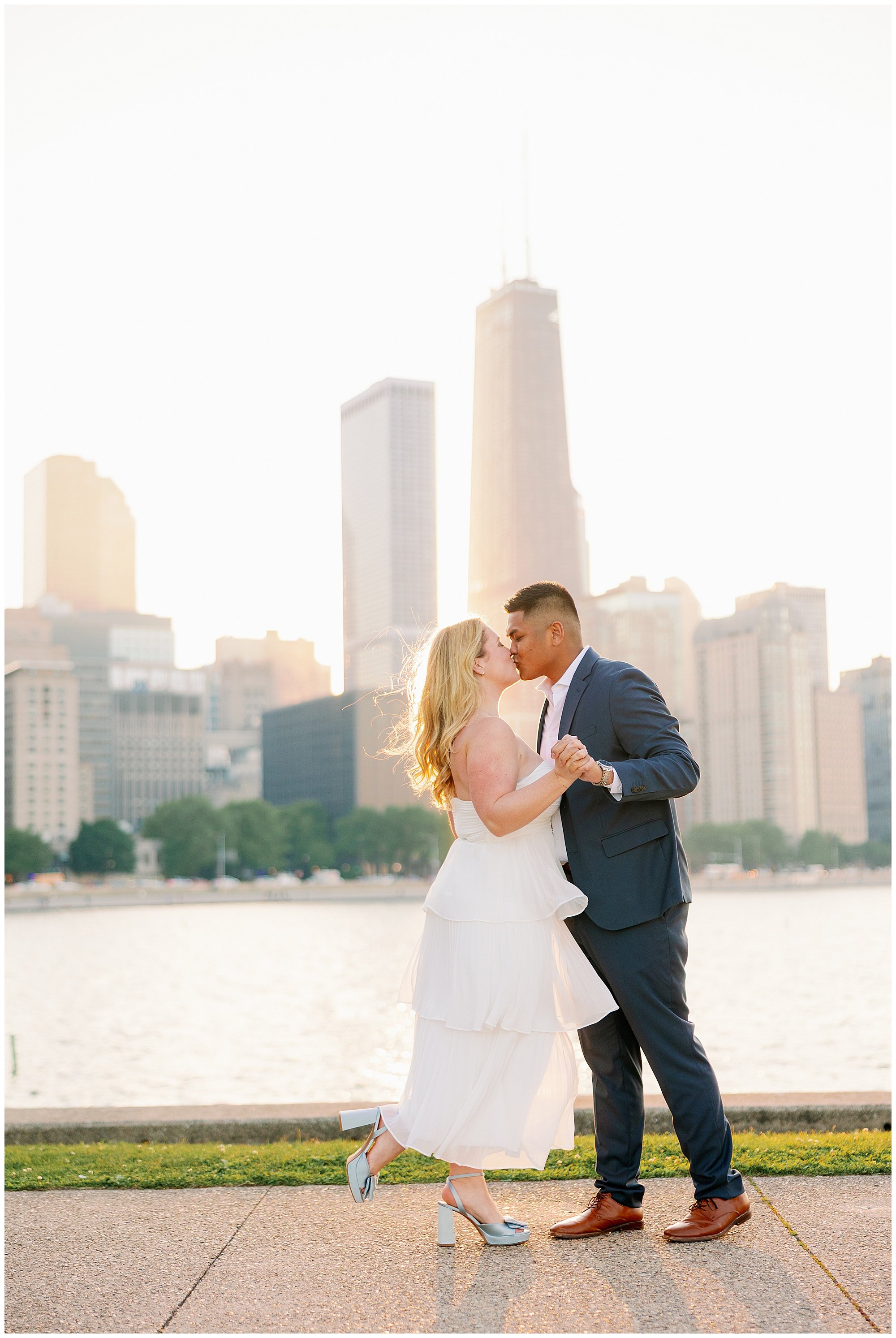 Chicago Engagement Photography at Wrigley Building &amp; Olive Park