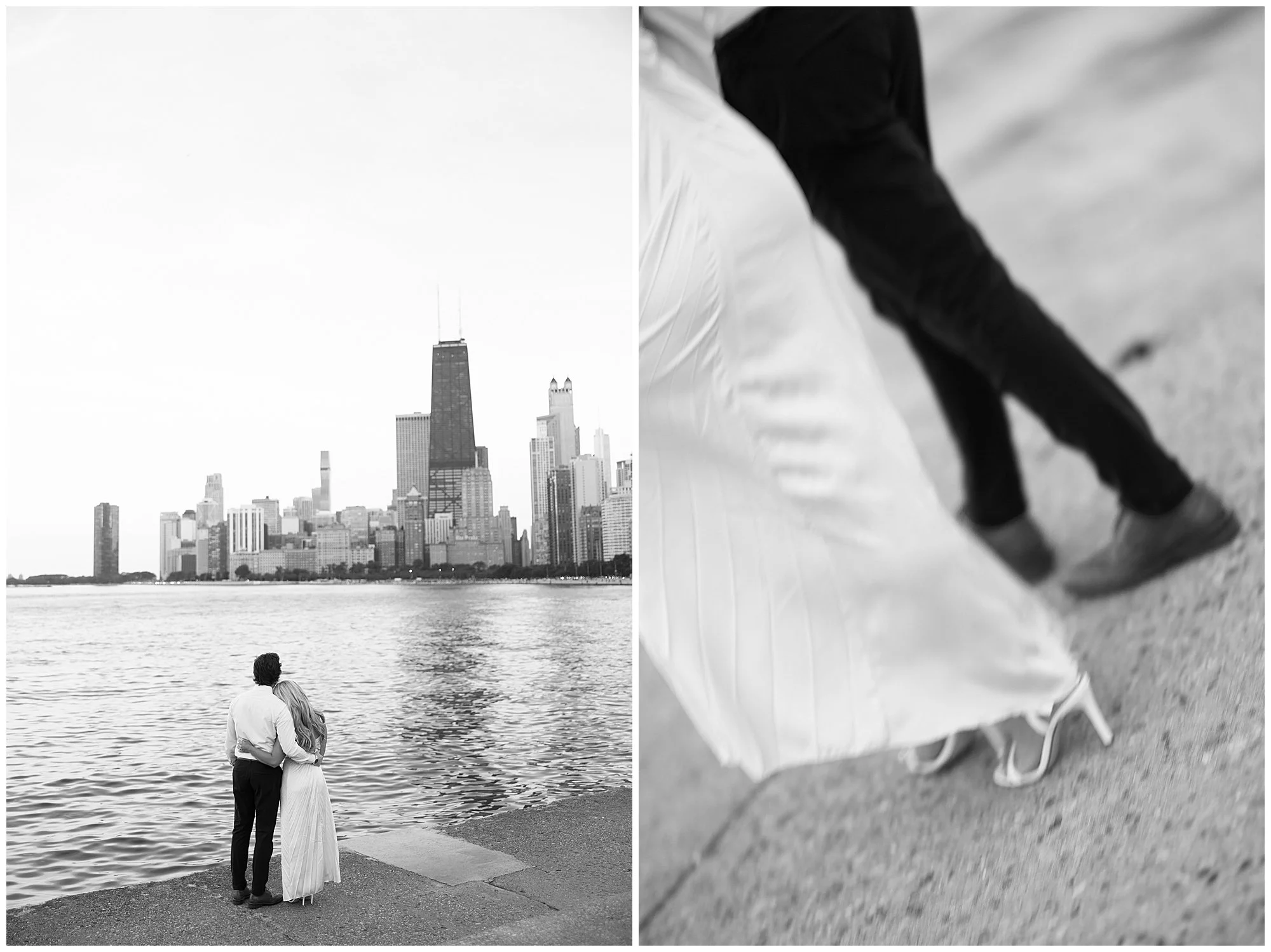  couple looking at the water at north ave beach engagement photos 