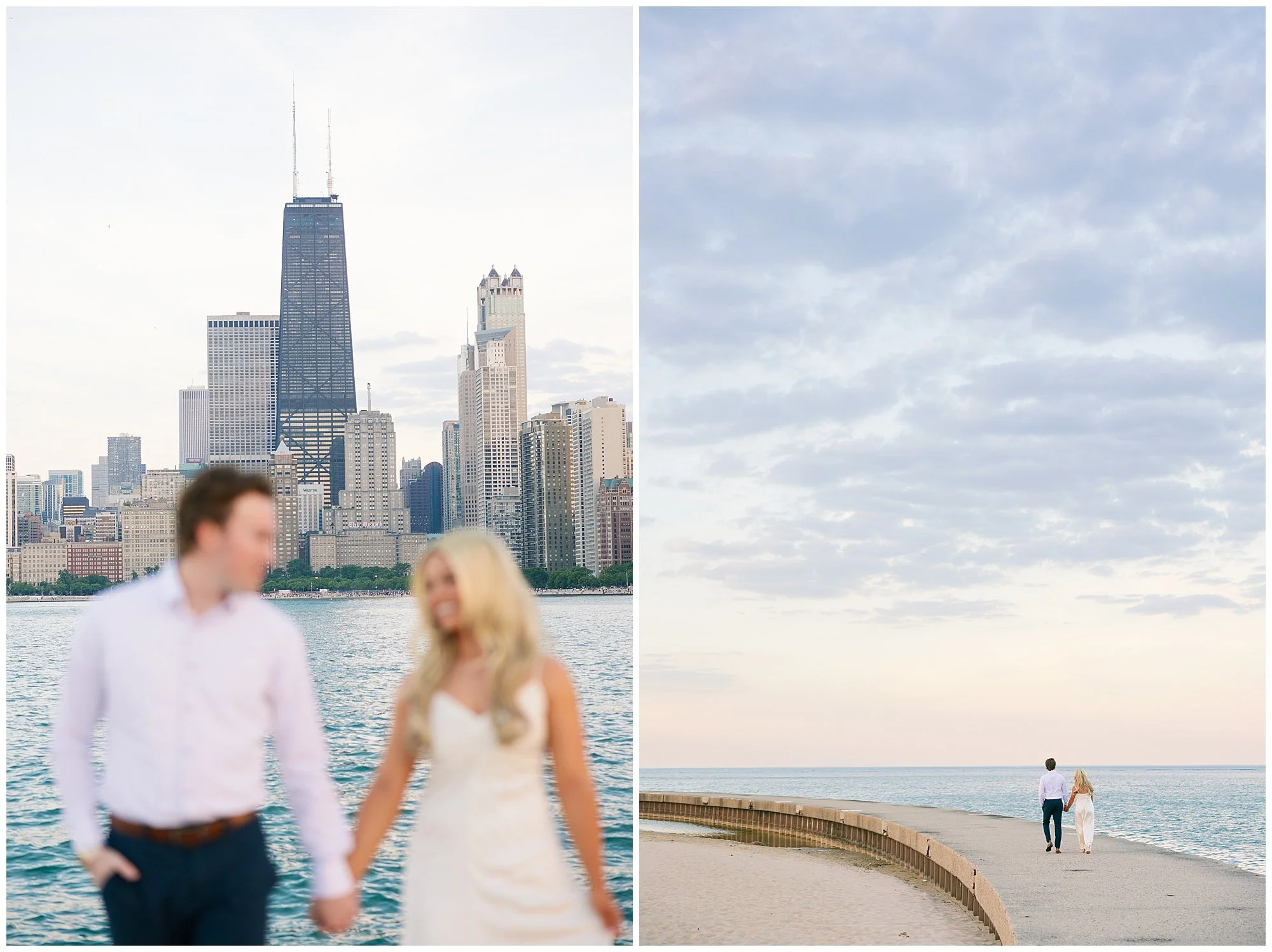  couple walking at north ave beach engagement photos 