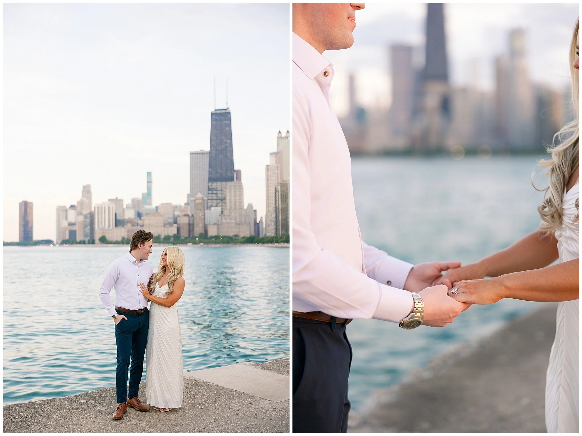  couple holding hands at north ave beach engagement photos 