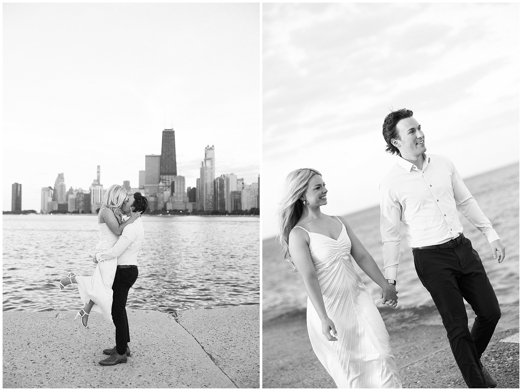  couple kissing at north ave beach engagement photos 