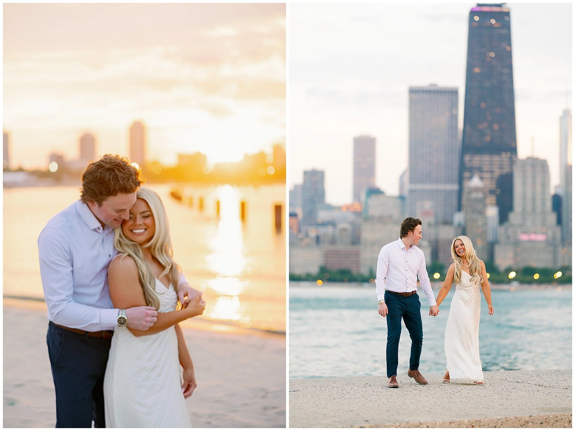  couple walking at north ave beach engagement photos 