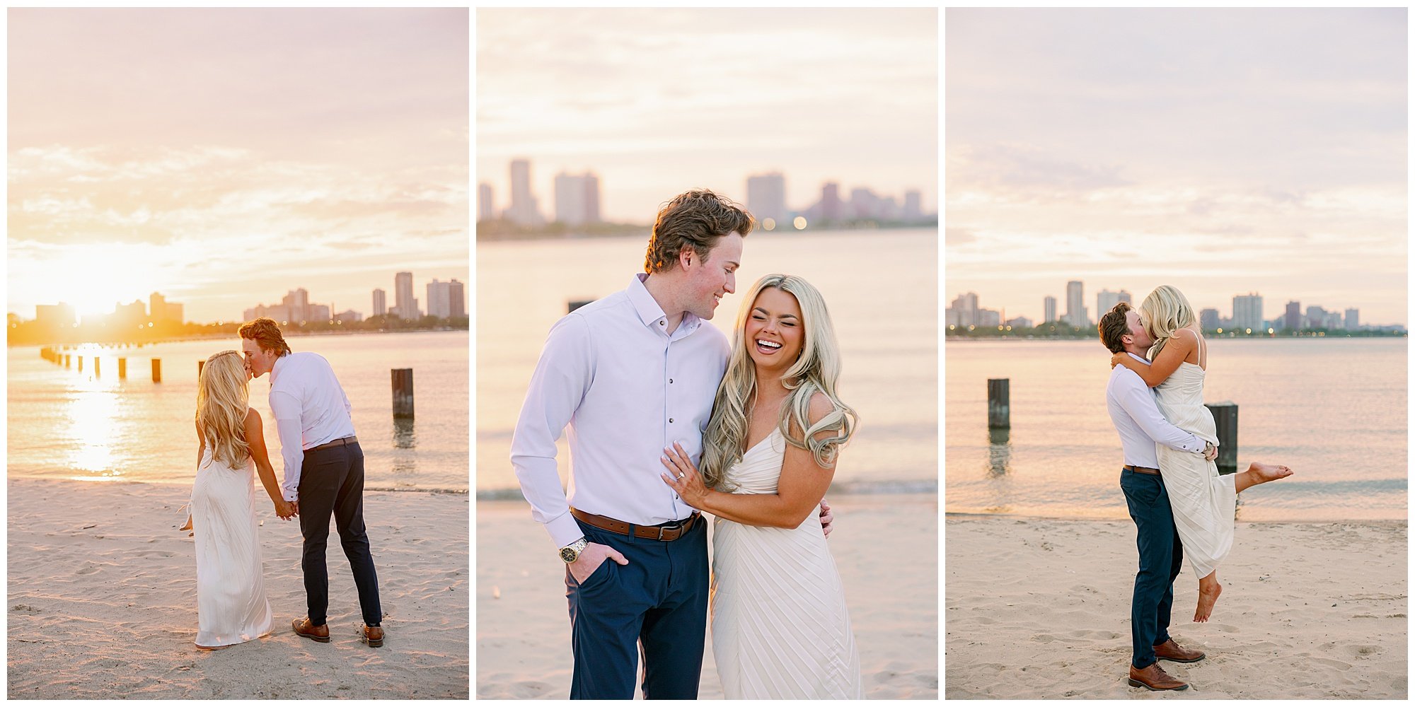 Dreamy Sunset Engagement Session at North Avenue Beach