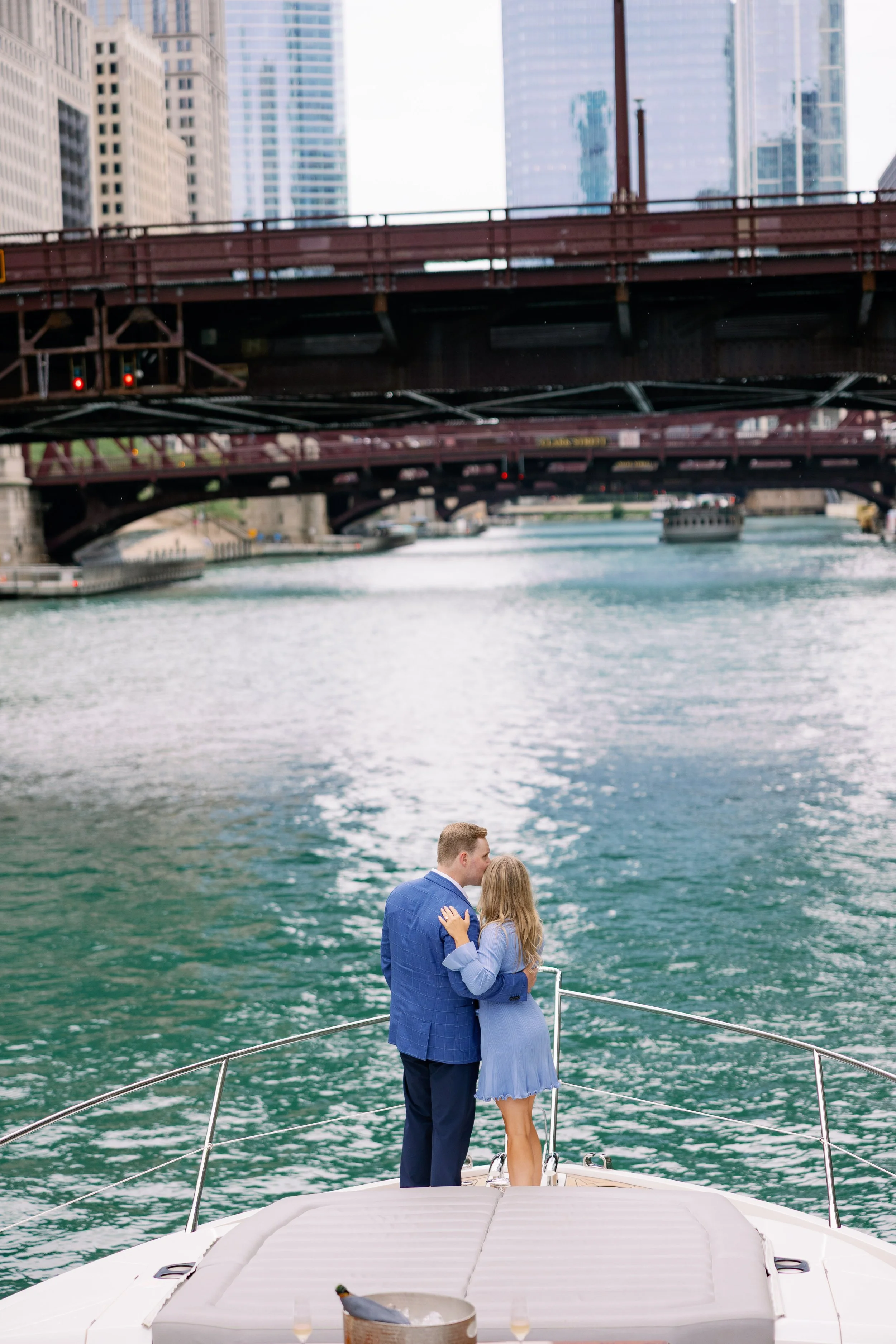 chicago proposal photography on yacht