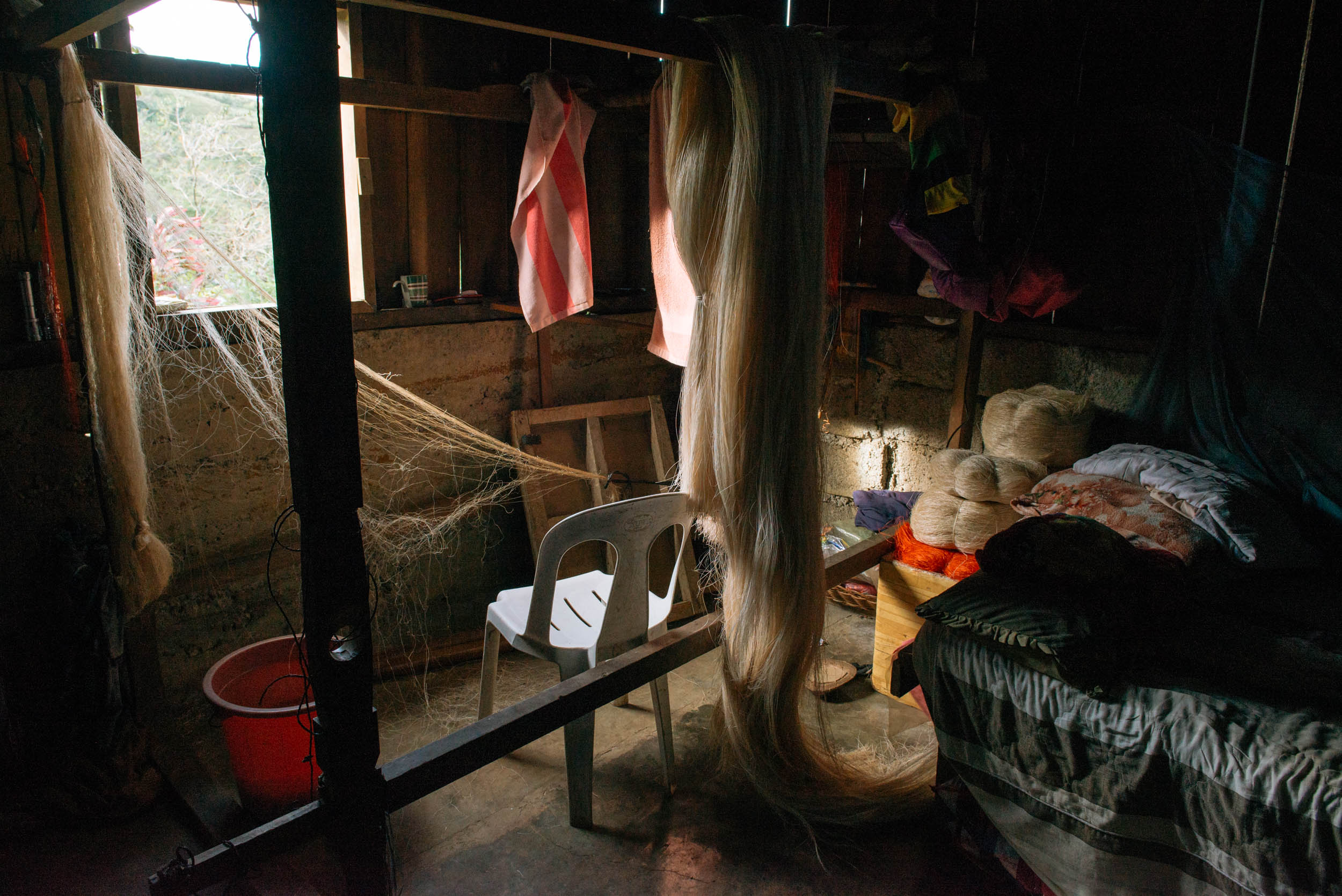  Families store their&nbsp; hablanan &nbsp;or pedal looms inside their houses. Some of the families still live in traditional houses where their&nbsp; hablanan&nbsp; and their Hinabol weaving is done under their elevated houses beside their domestica