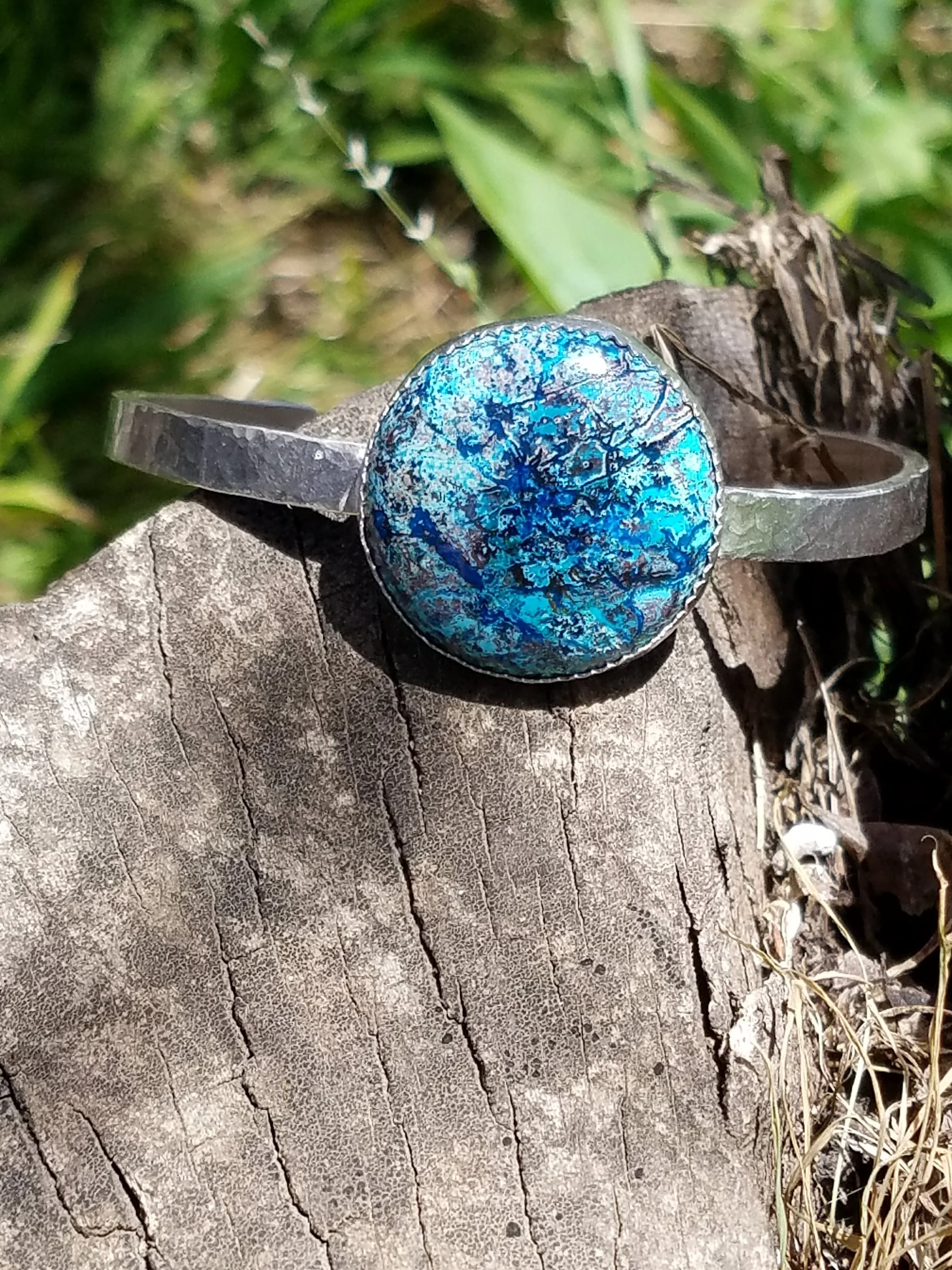 Chrysocolla Sterling Cuff Bracelet