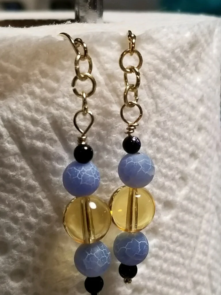 Citrine/Frosted Blue Dragon vein/Goldstone 