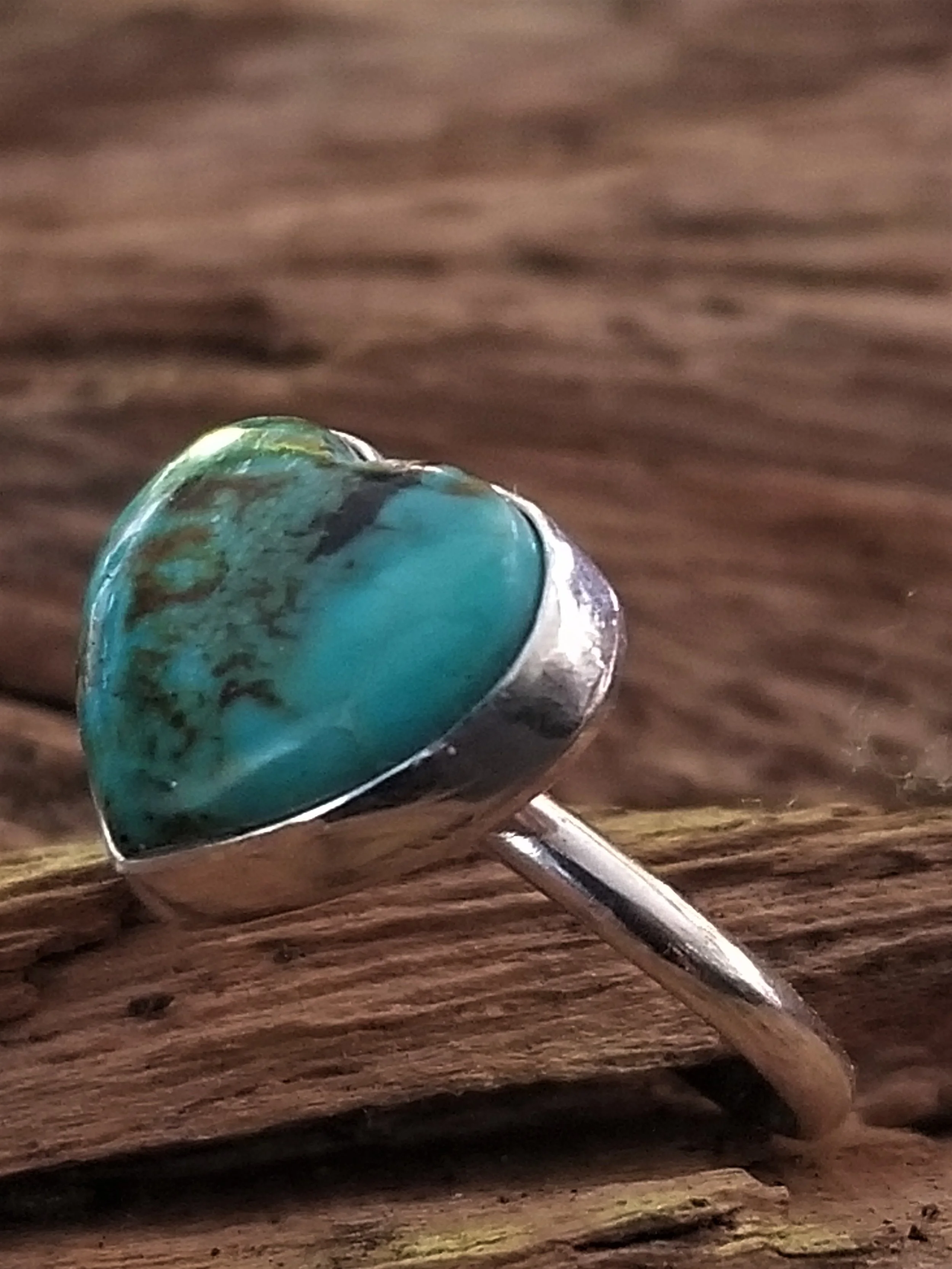 Turquoise Heart ring size 6.75