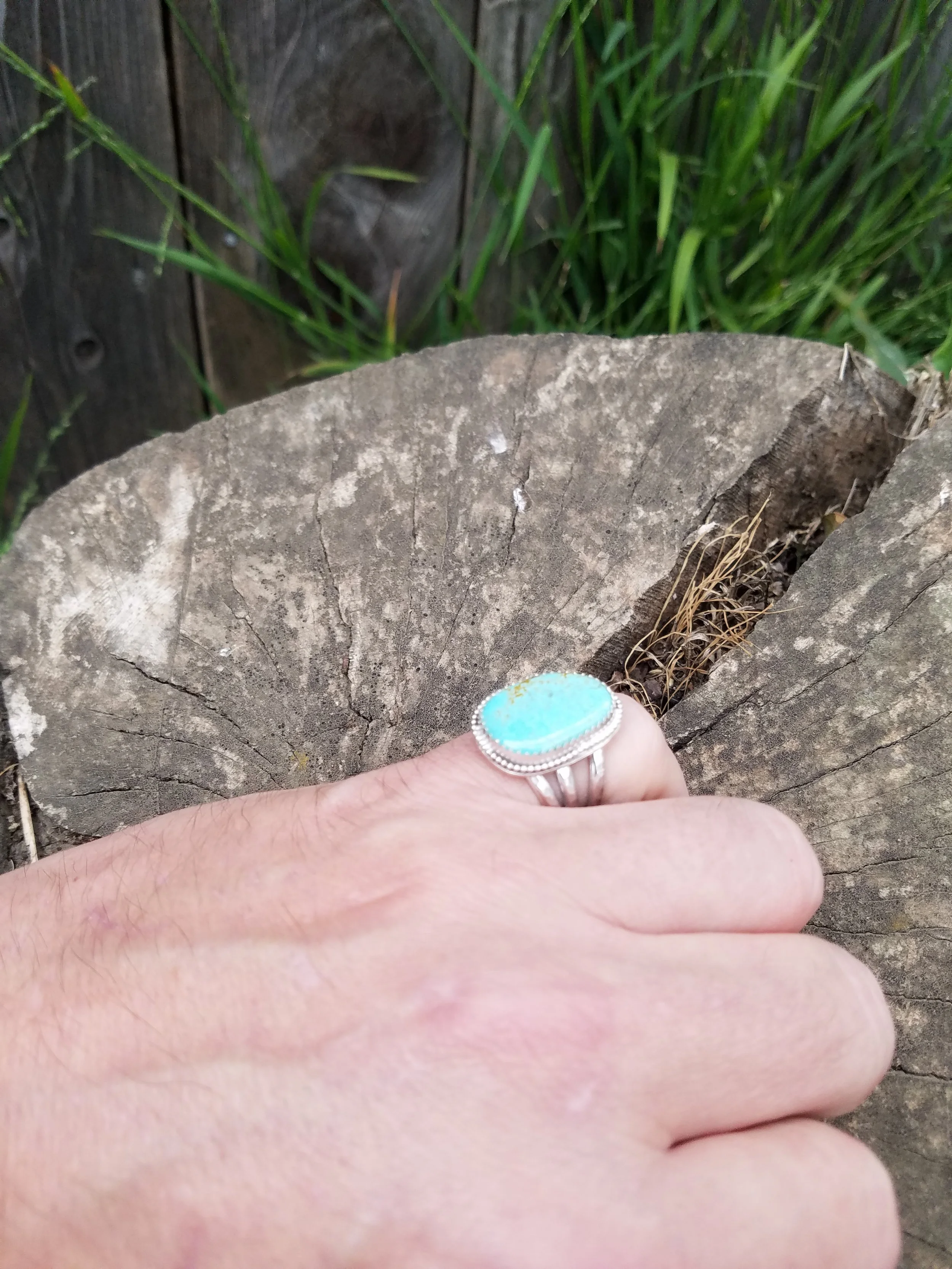 Turquoise Oval Ring size 8.75