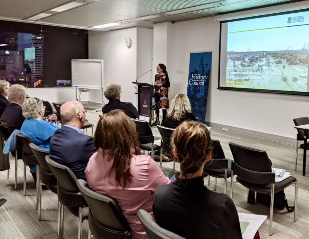  Andrea Gaynor presenting her talk to the members | Photo Lucy Hair 