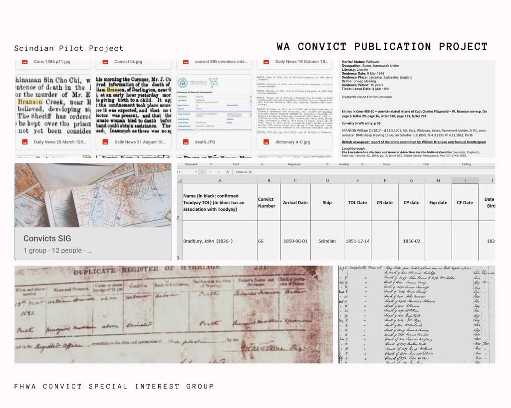  Collage of sources being used by the Convict SIG I image Jo Hyland 