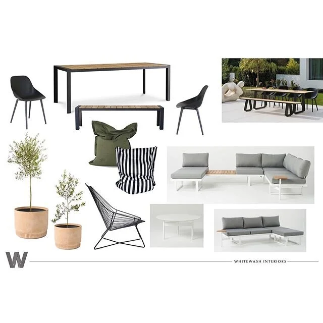 Outdoor furniture specifications completed for a client this week. Can&rsquo;t wait to see this space come to life! 🖤🍃