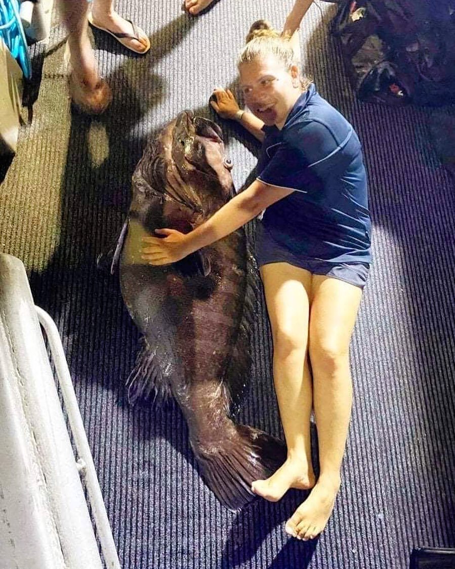 Annnddd that&rsquo;s how it&rsquo;s done!! 😆this 40-50kg beauty hauled from 120m on bait. Way to go boss! Showing everyone how to slay at the wheel and on the reel. #girlpower #monsterfish #seringapatam