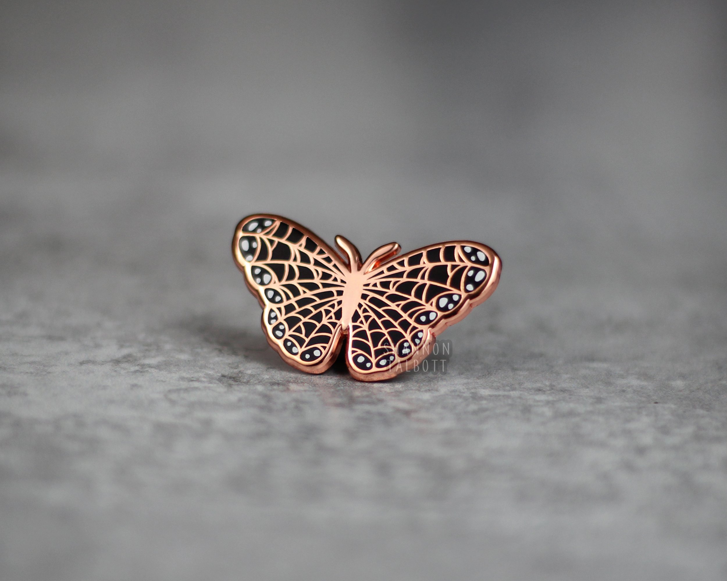 Spiderweb Butterfly Enamel Pin - Rose Gold — Shannon Talbott