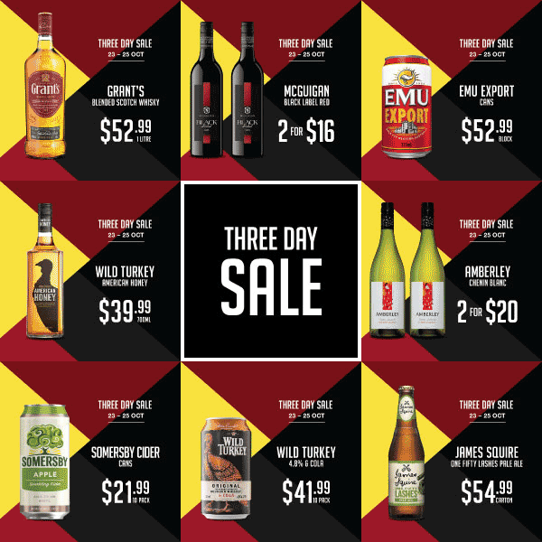 3 Day Sale 23-25 Oct