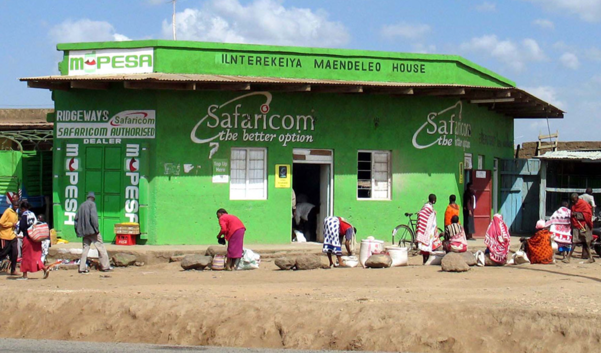m-pesa、サファリコム、ケニアの決済サービスの店舗の様子