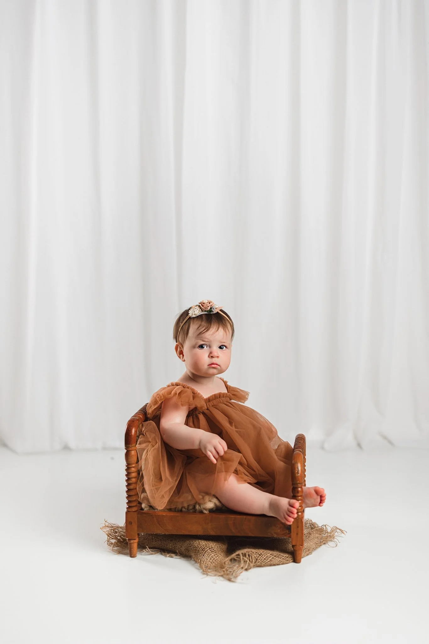 Timeless Milestone Portrait in Studio | Seattle Baby Photographer