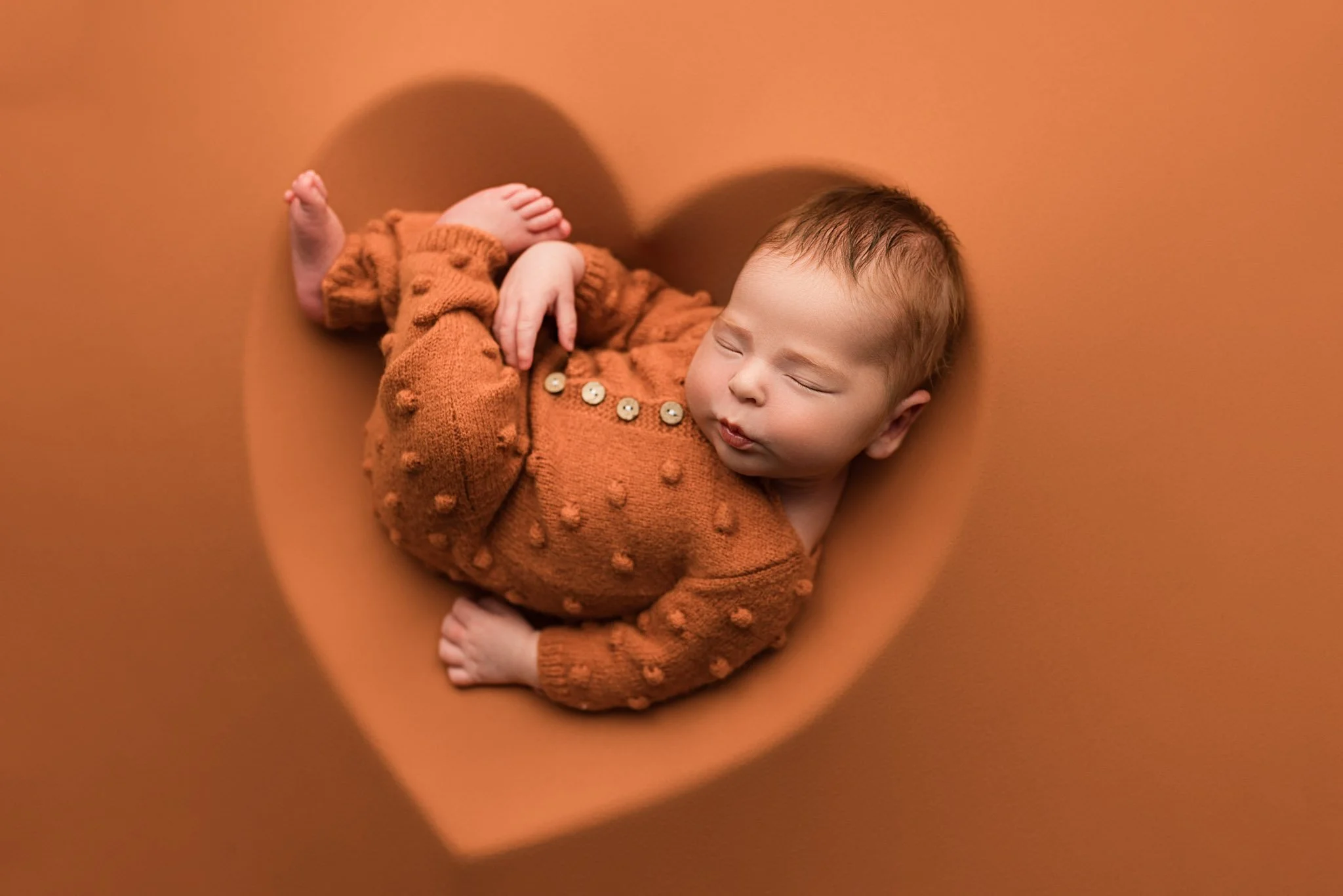 Olympia Newborn Photographer | Cozy Studio Newborn Portraits in Warm Earth Tones