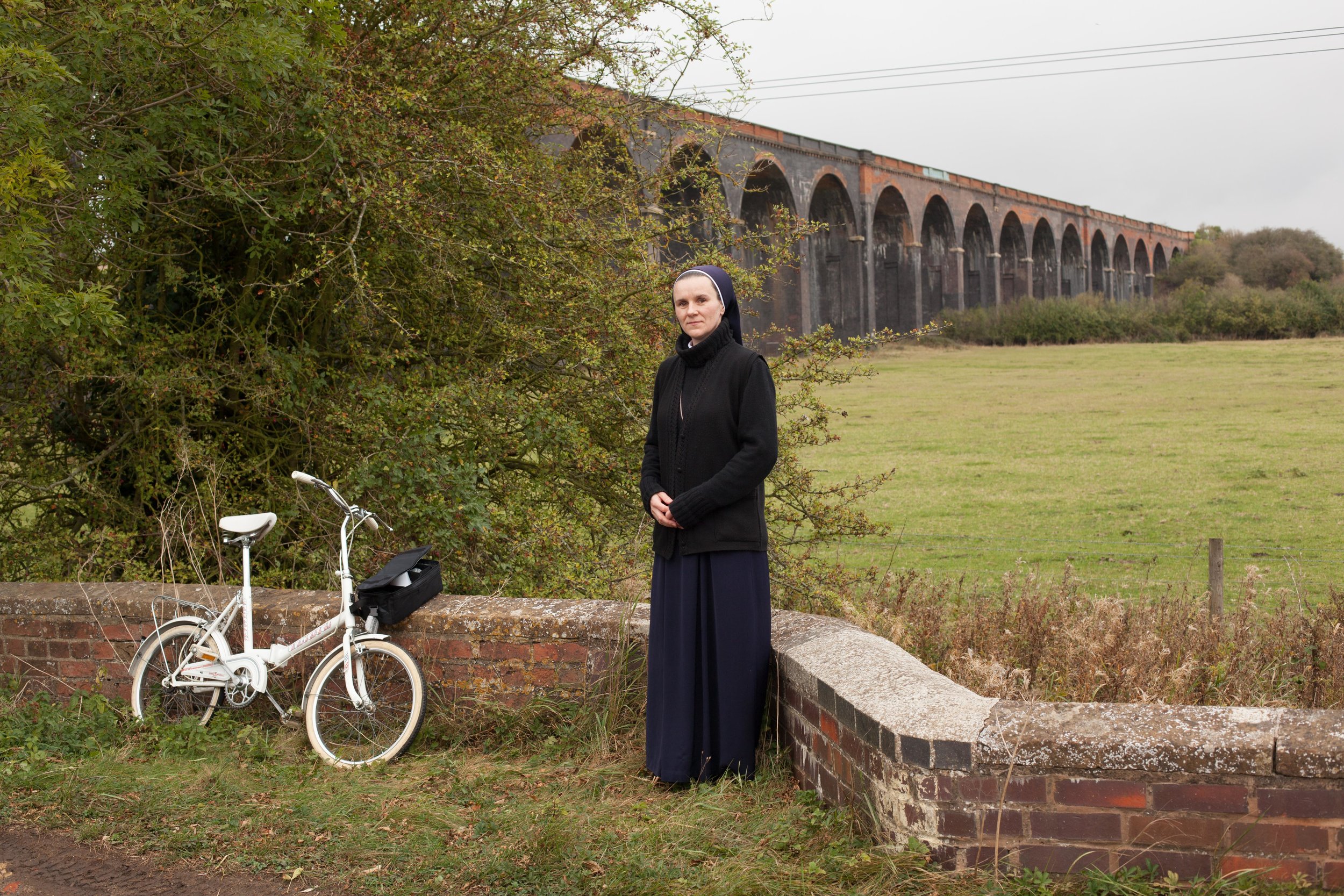 Malgorzata, a polish nun having a break during a cycle ride. Harringworth 2011.