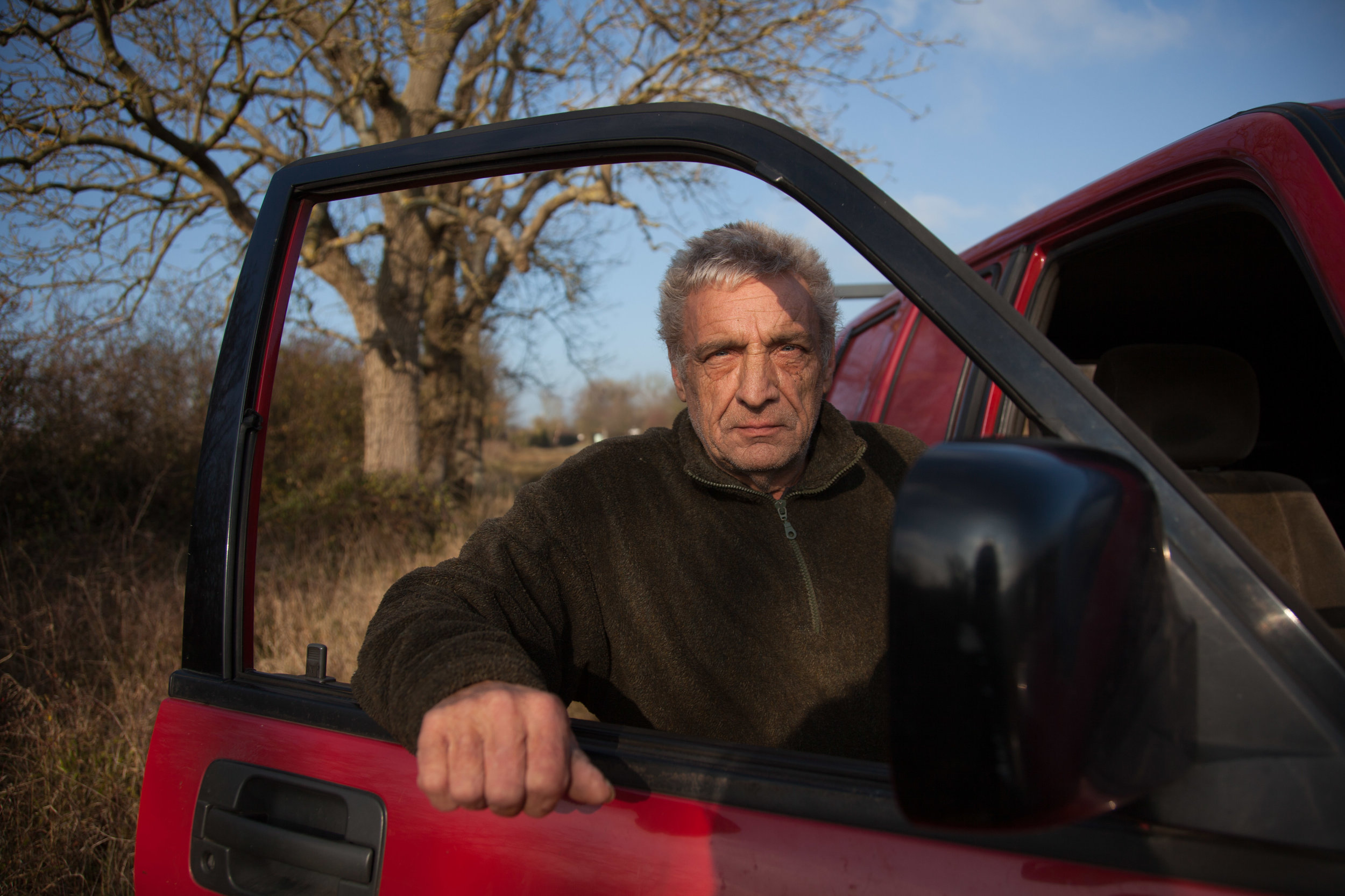 Jerry the mower man. Deene Road. November 2011.