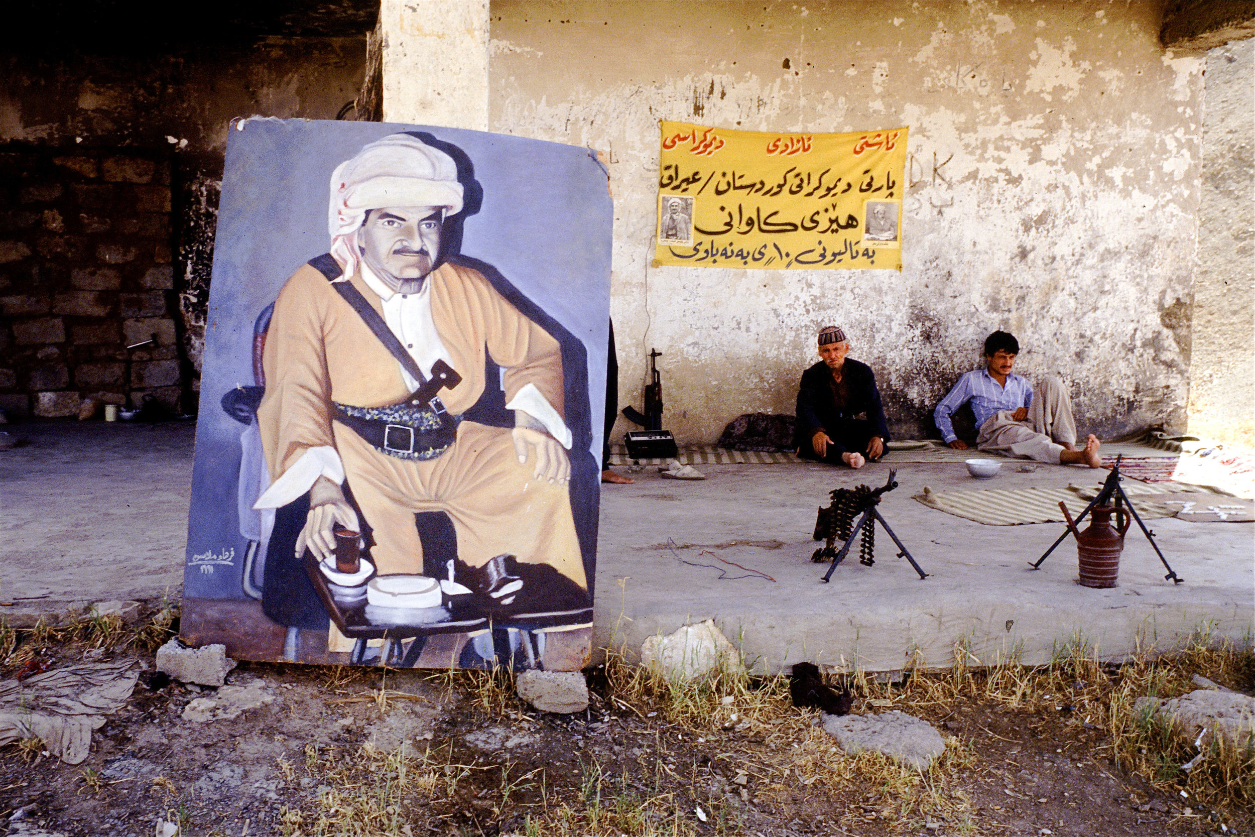 Checkpoint with a portrait of Mustafa Barzani. Northern Iraq. Kurdistan