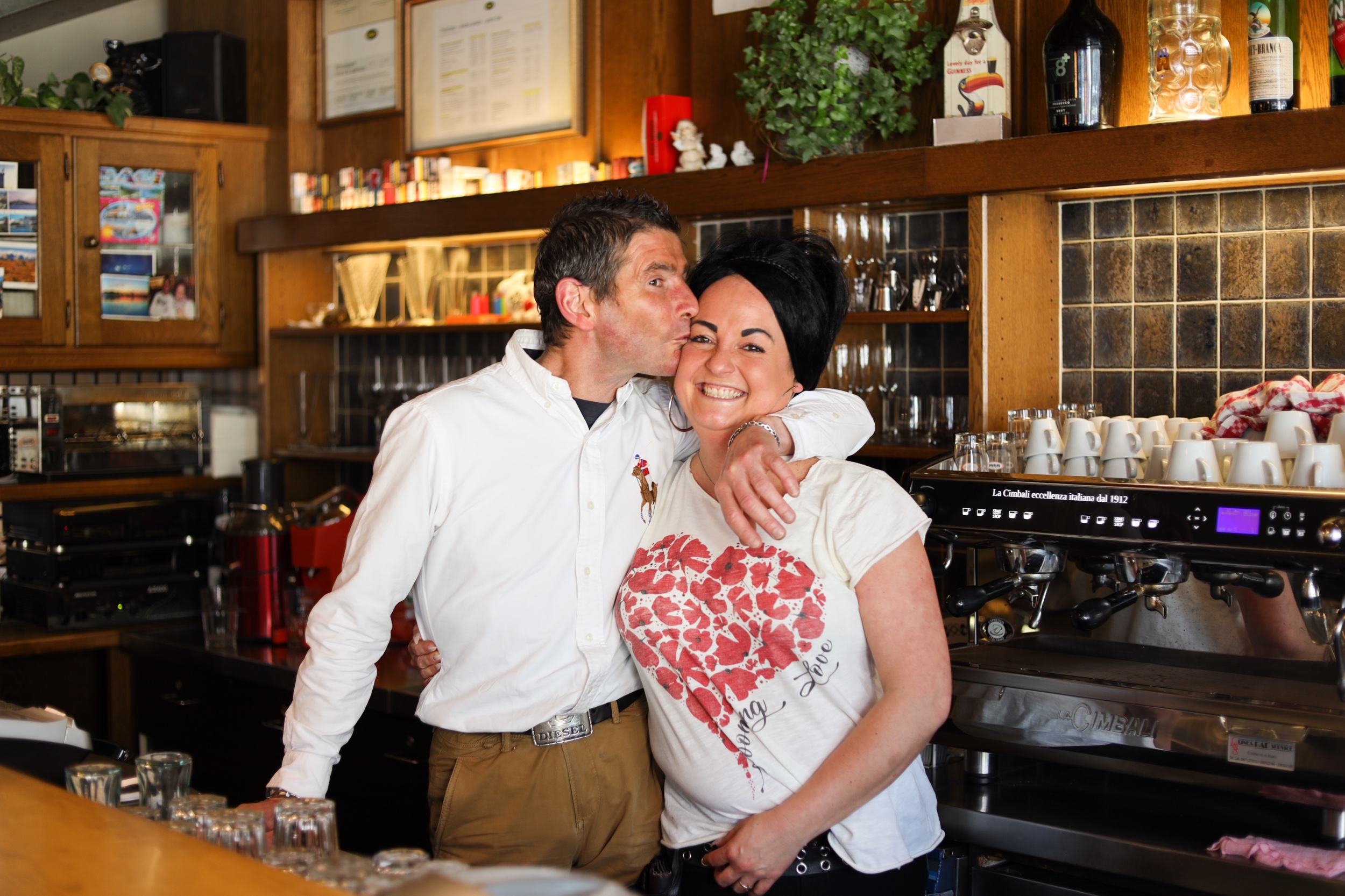 Walter and Andrea. Walter was very kind, insisting I accepted a chocolate bar when I told him of my plans. Brunico. Alto Adige. Day one. 