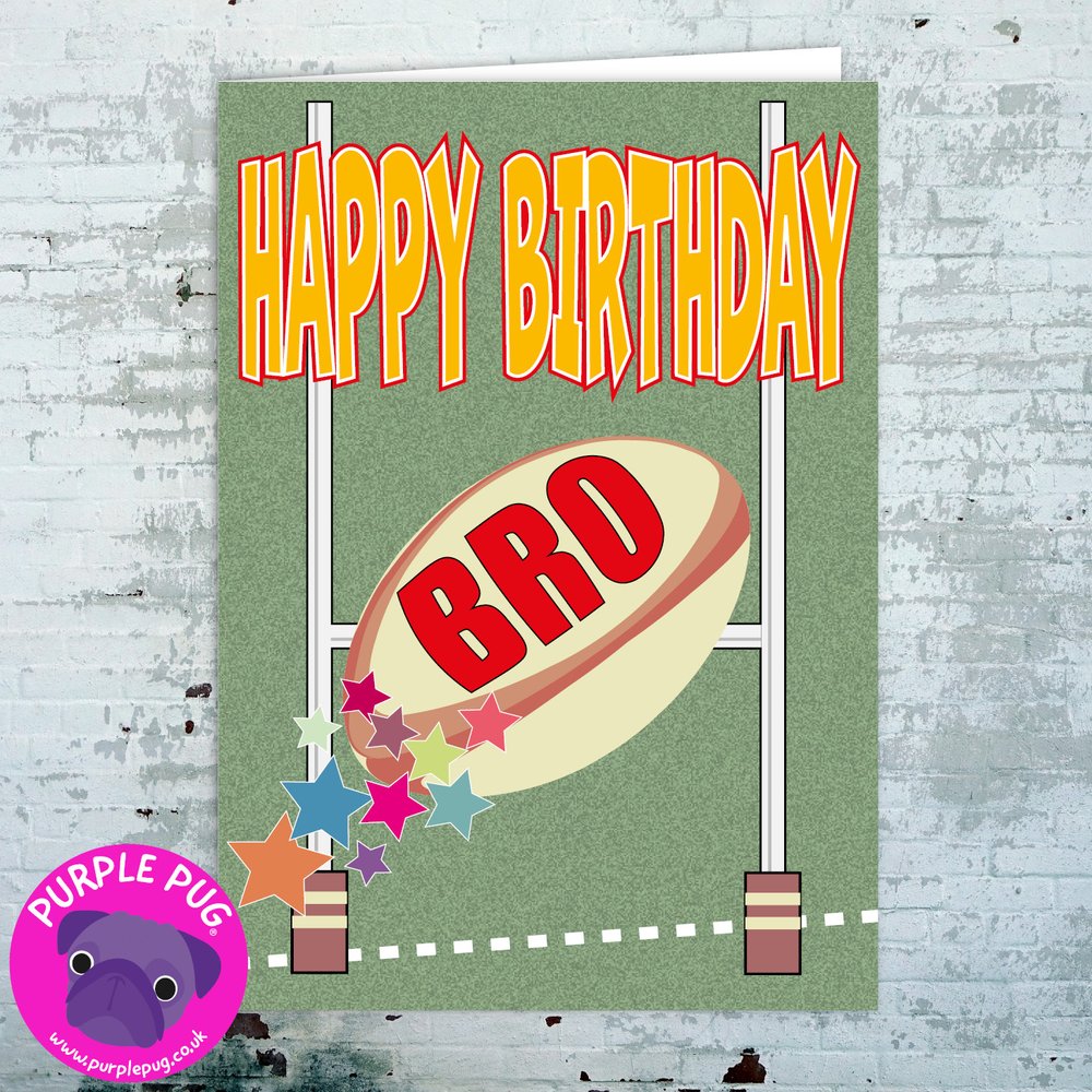 Large To A Special Brother Birthday Card Full Colour Inside Foil Detail Rugby