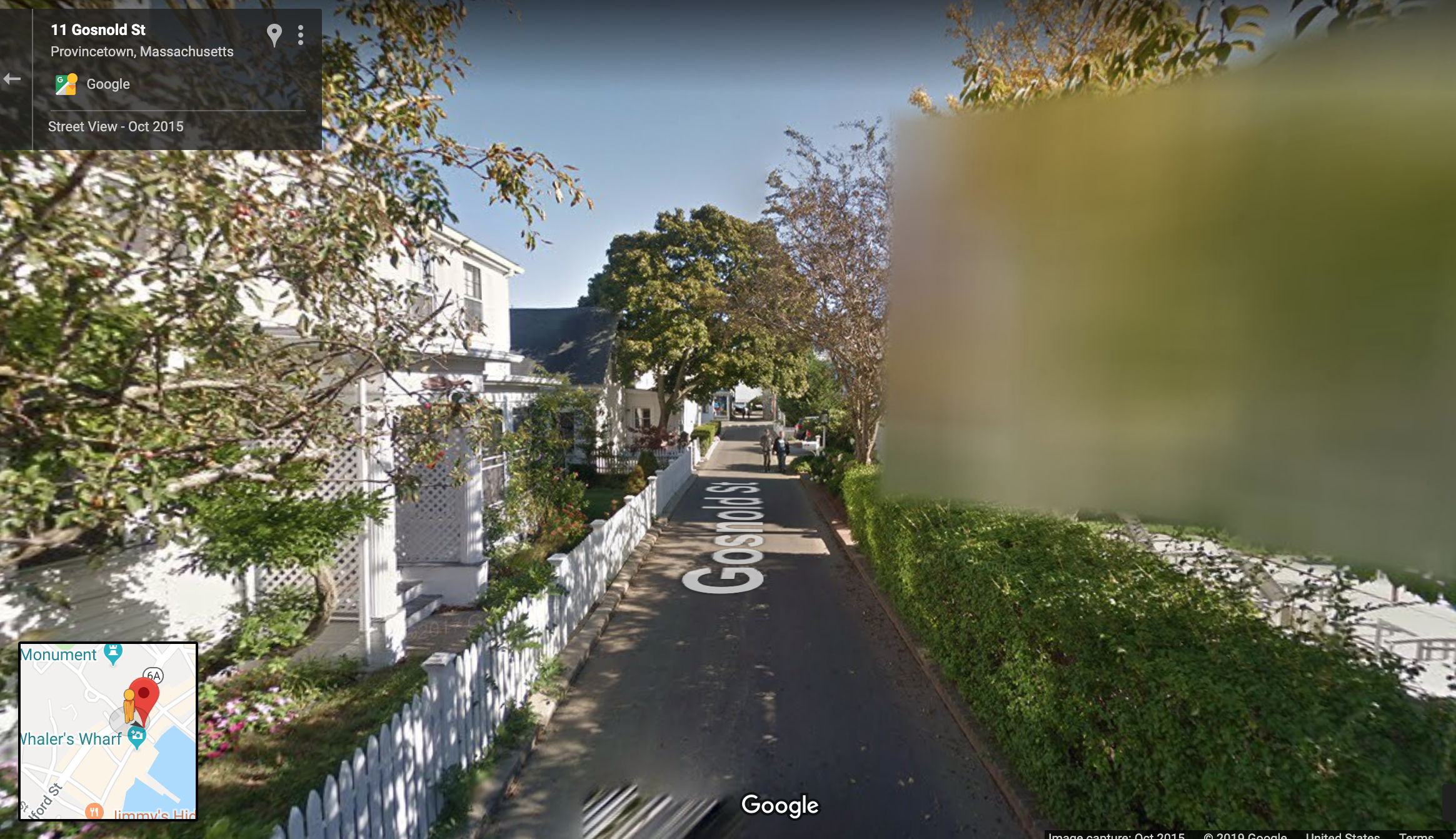 Gosnold Street, Provincetown. Google Streetview, October 2015.