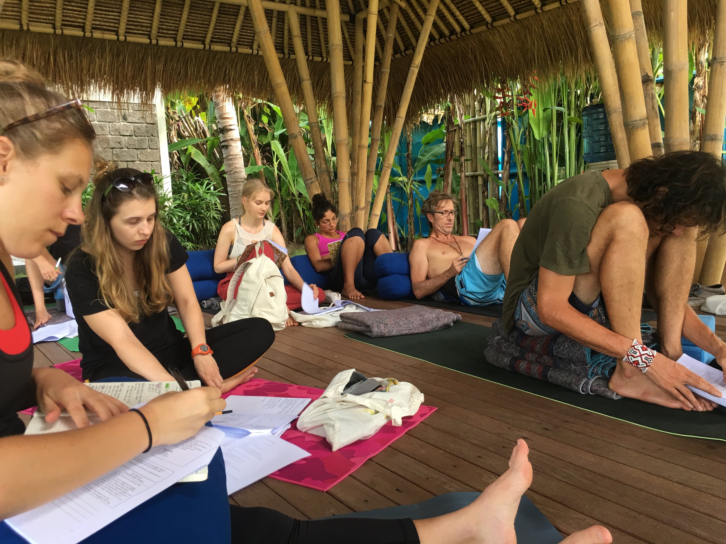 Students of Vinyasa teacher training studying (Copy)