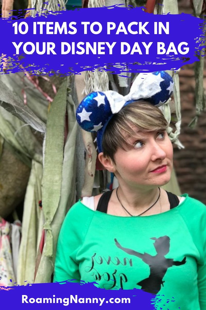  10 items to pack in your Disney day bag for the ultimate day at the Disney Parks. #disney #disneyparks #daybag # whattopackfordisney 