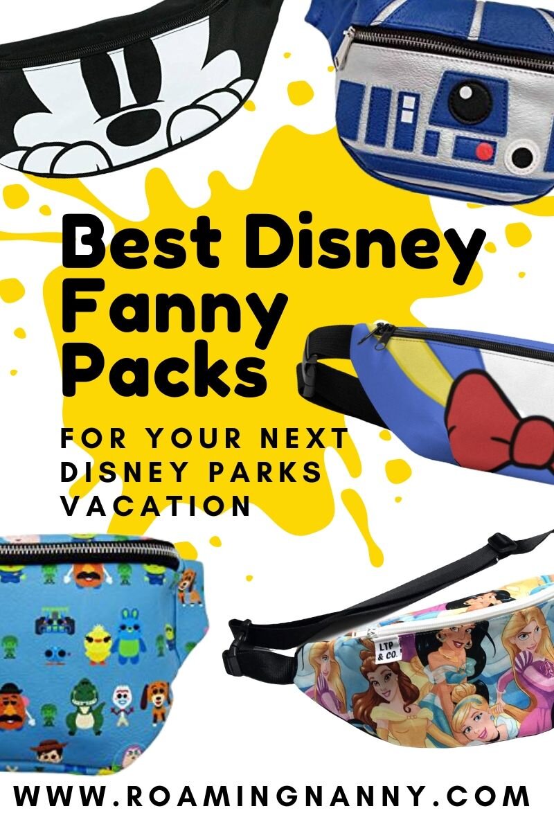  Fanny packs are great for theme parks! Check out these awesome Disney fanny packs for your next Disney Parks vacation. #disney #wdw #disneyland #disneyfannypack #fannypack 