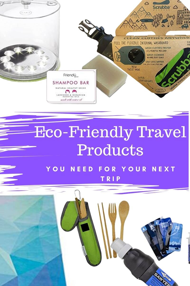  Within the last few years, since I’ve been traveling more, I’ve been trying to travel more sustainably. One of the pathways to sustainable travel is to replace disposable products and find others that are made from recycled materials. Here are some of my favorite eco-friendly travel products. #ecofriendly #sustainabletravel #environmentallyfriendlyproducts #ecofriendlytravelproducts 