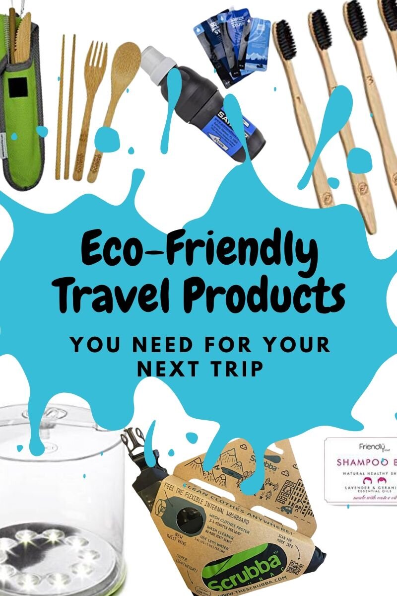  Within the last few years, since I’ve been traveling more, I’ve been trying to travel more sustainably. One of the pathways to sustainable travel is to replace disposable products and find others that are made from recycled materials. Here are some of my favorite eco-friendly travel products. #ecofriendly #sustainabletravel #environmentallyfriendlyproducts #ecofriendlytravelproducts 