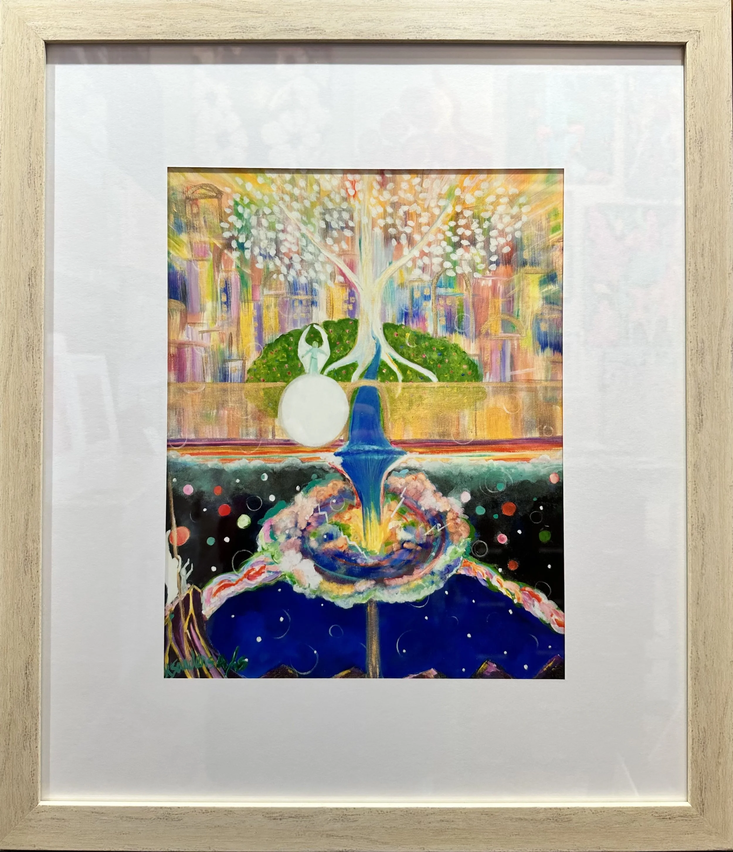 print shown in a frame