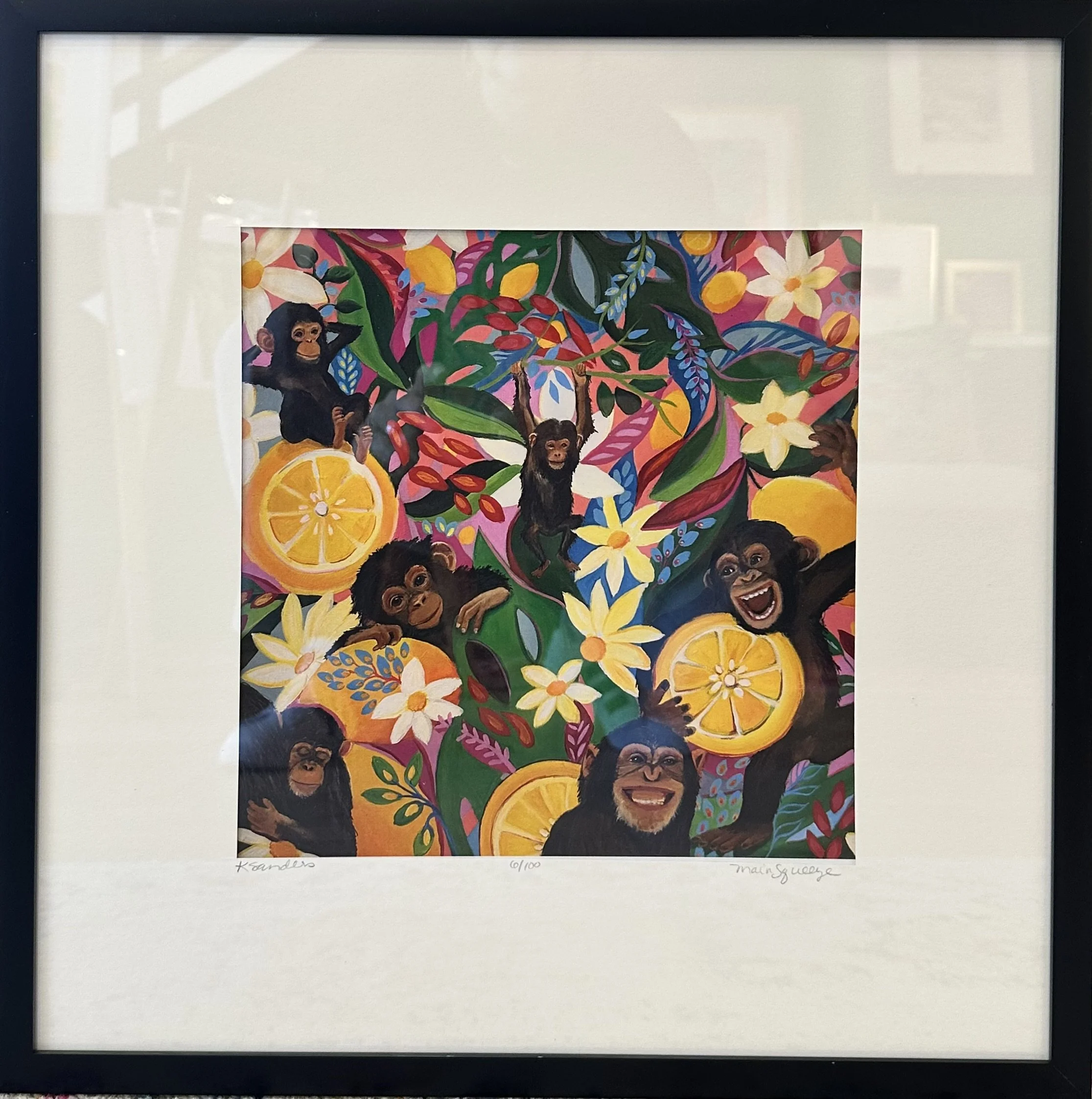 10x10" print in a 16" frame, frame not included