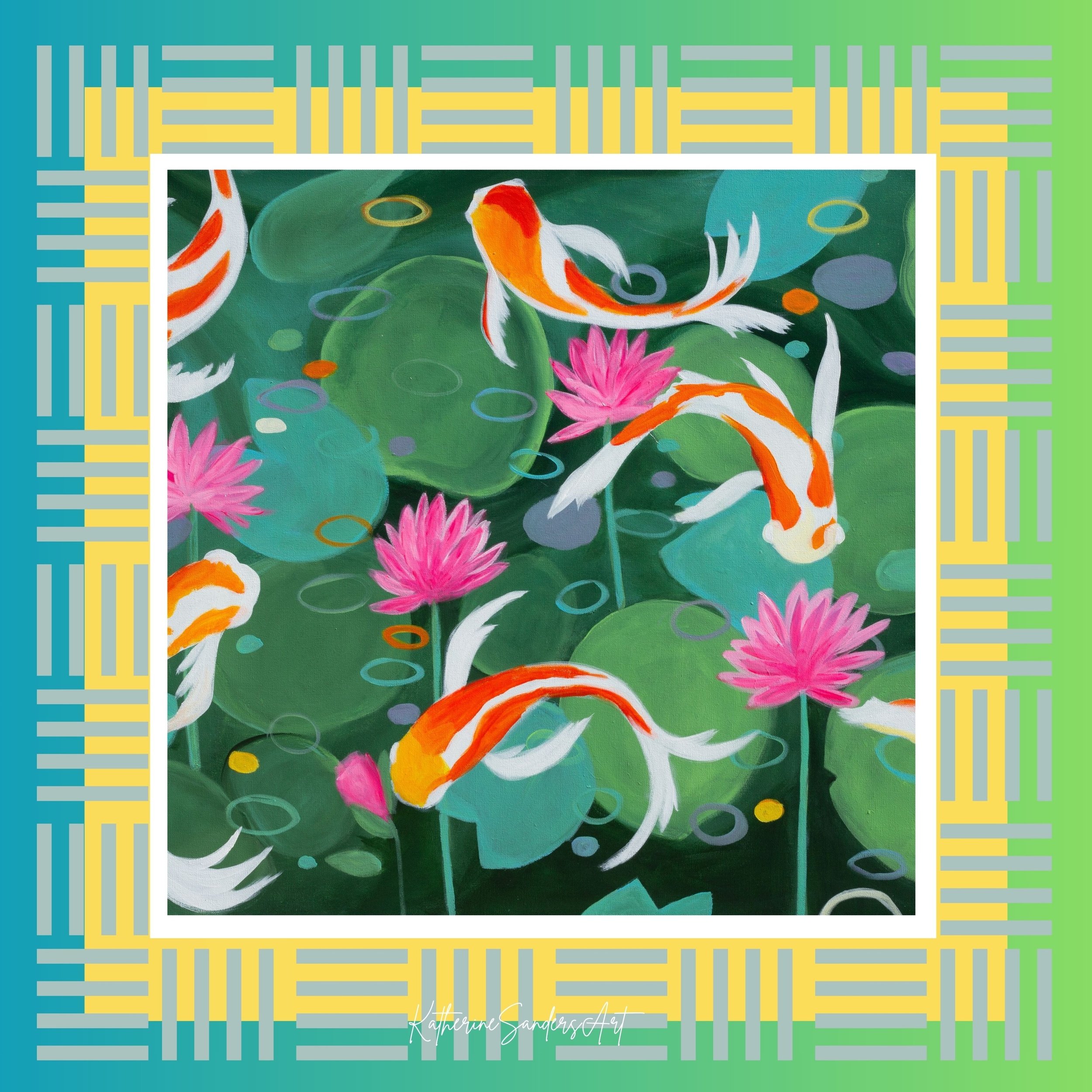 Fish Fish Got My Wish Mah Jong Mat